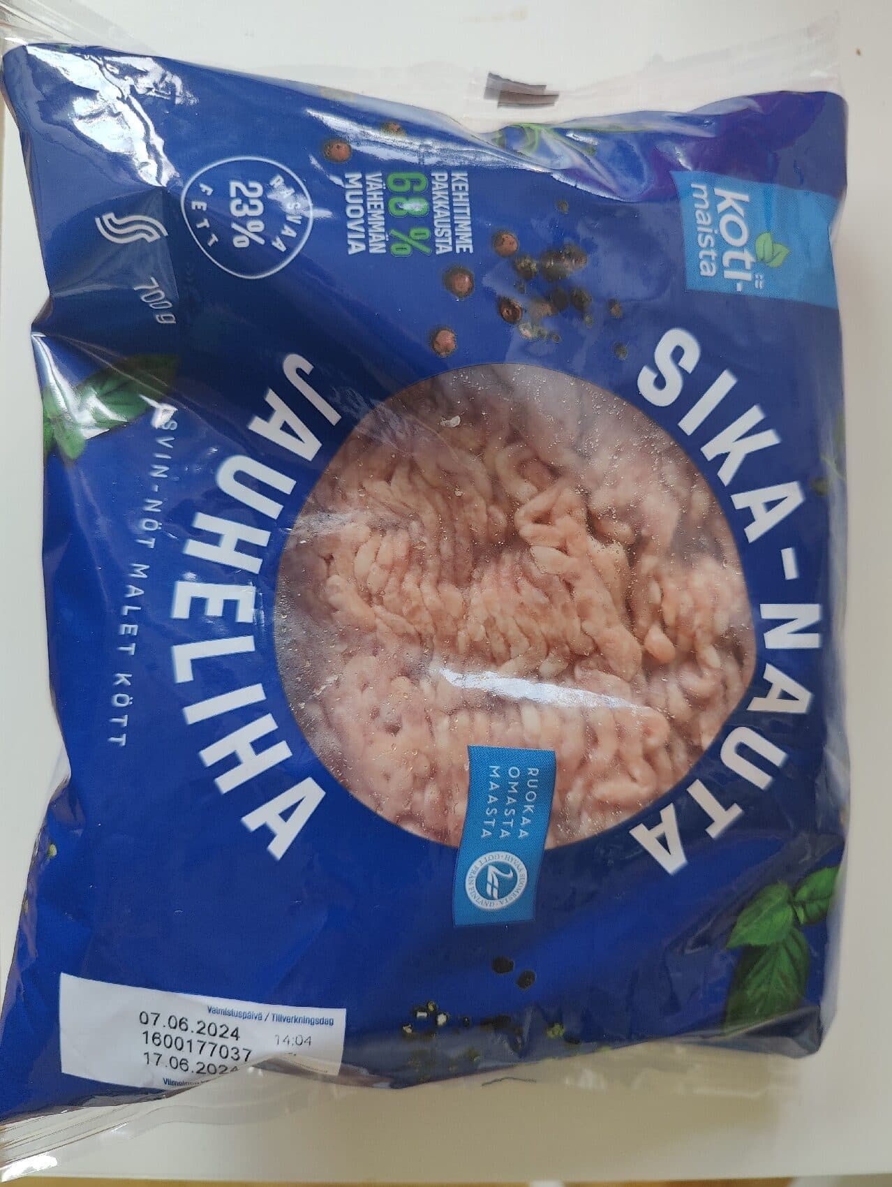 Kotimaista Sika-nauta jauheliha packshot