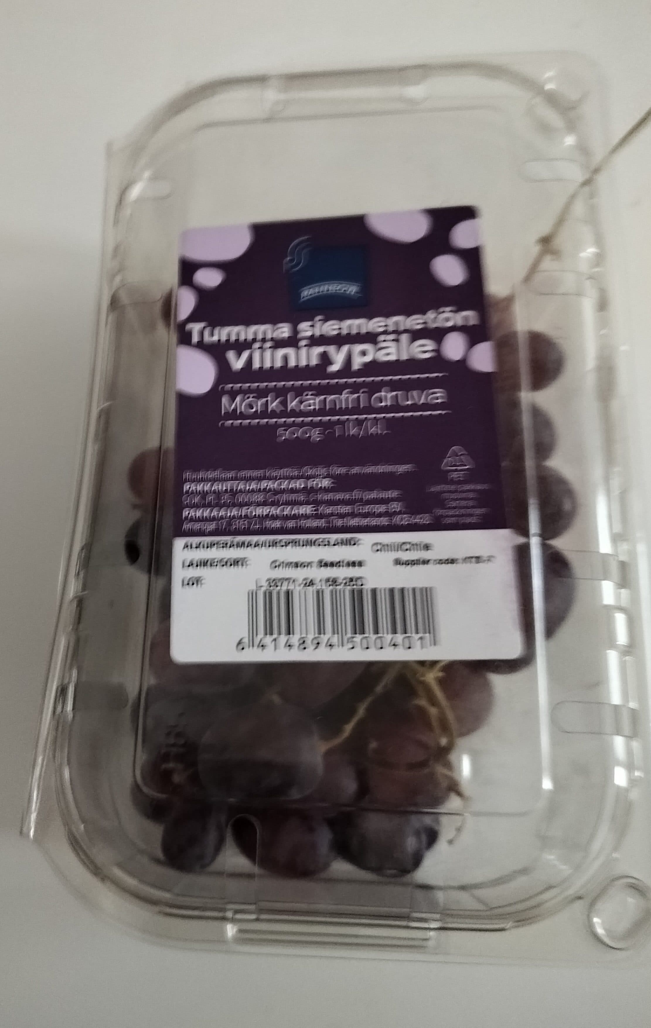 Rainbow tumma siemennetön viinirypäle packshot