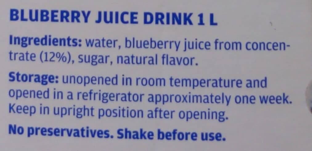 Nordic Kitchen Blueberry juice drink packshot