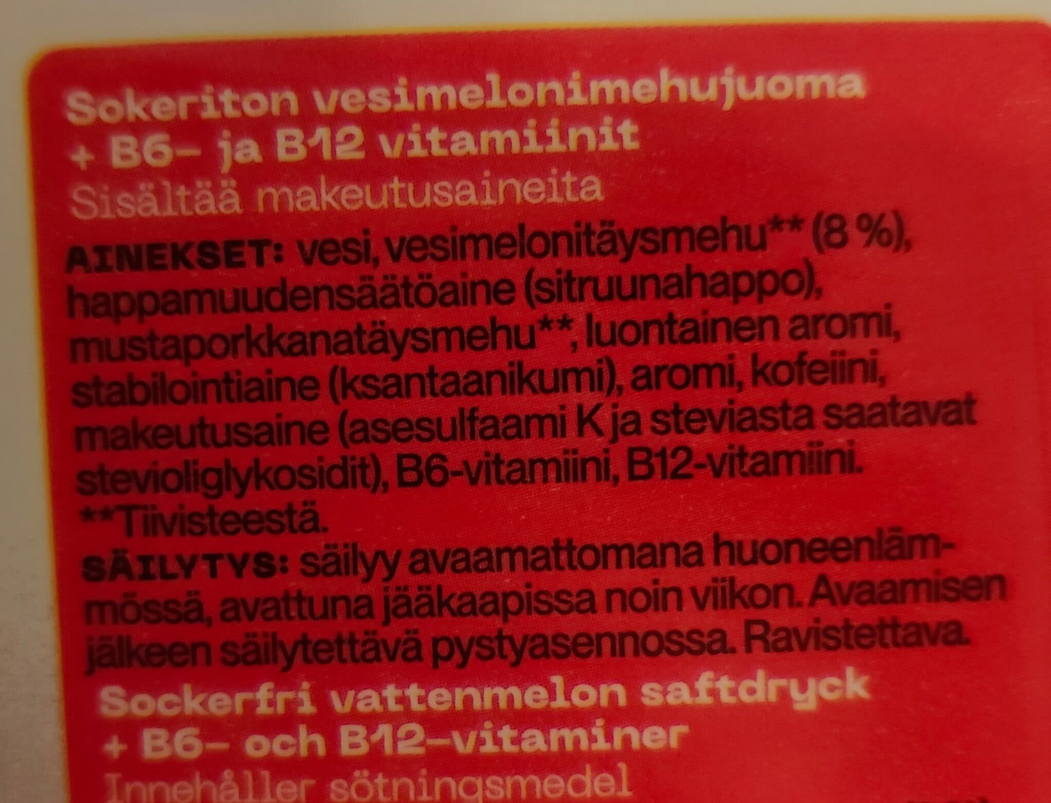 Vital Sokeriton vesimeloni mehu packshot
