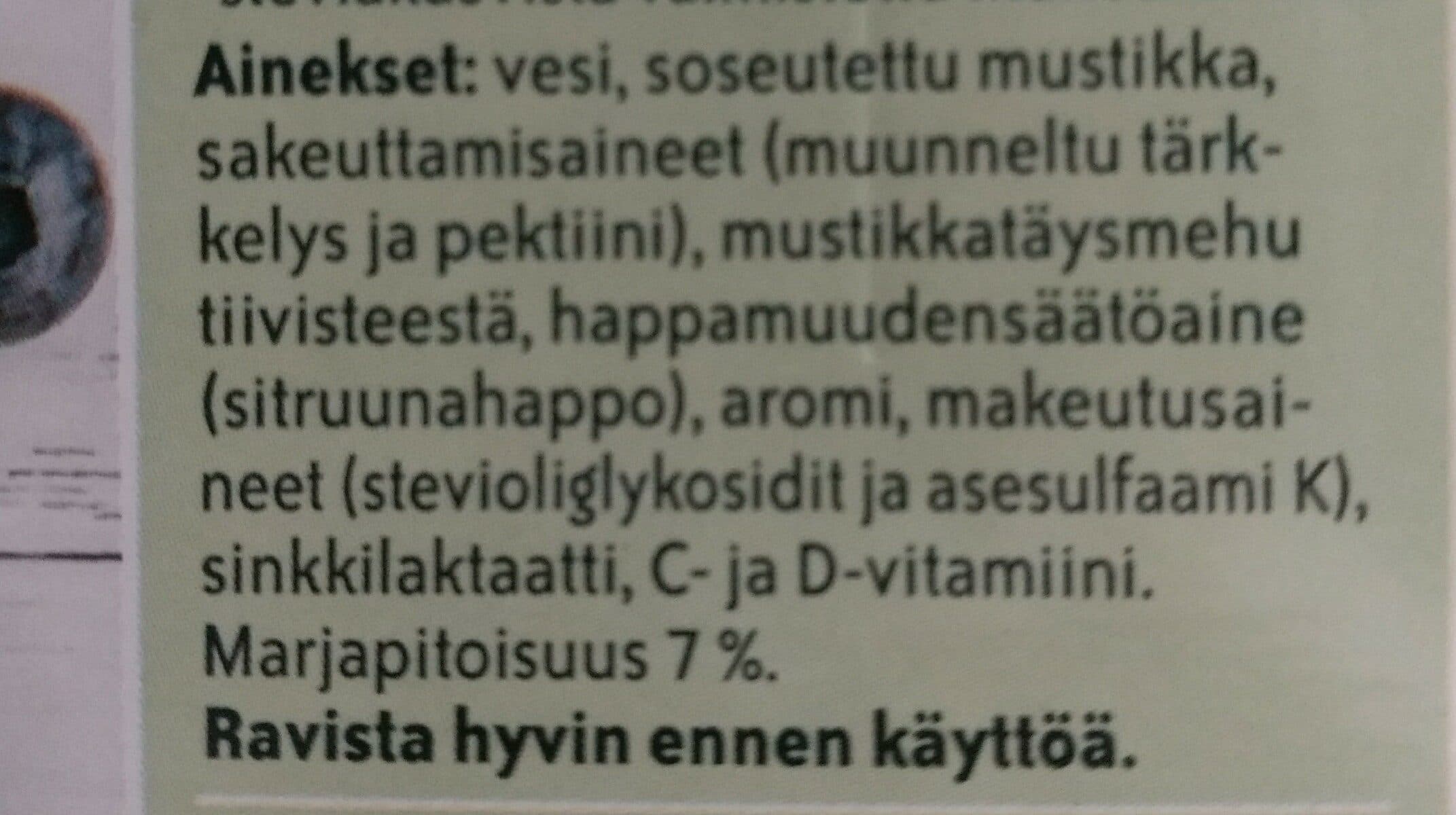 Marli Sokeriton Mustikkakeitto packshot