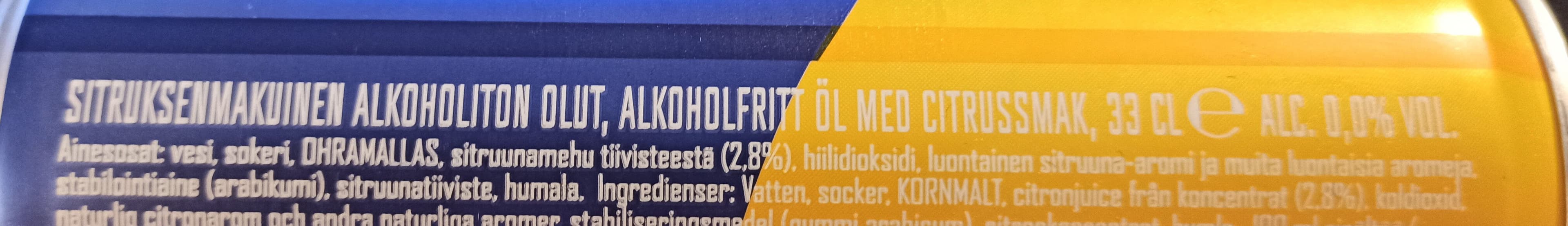 Sinebrychoff Crisp Radler packshot