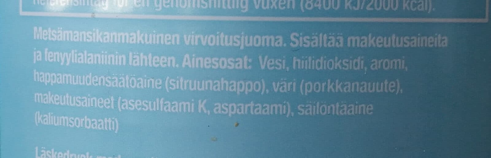 Open Food Facts Muumi Metsämansikka Sokeriton packshot