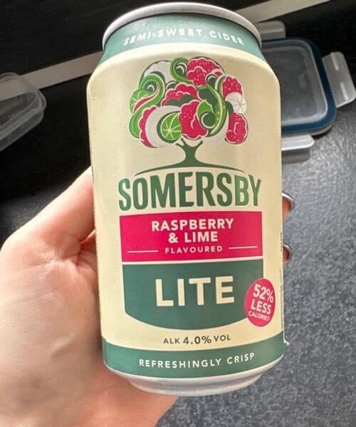 Somersby Raspberry & Lime Lite cider packshot