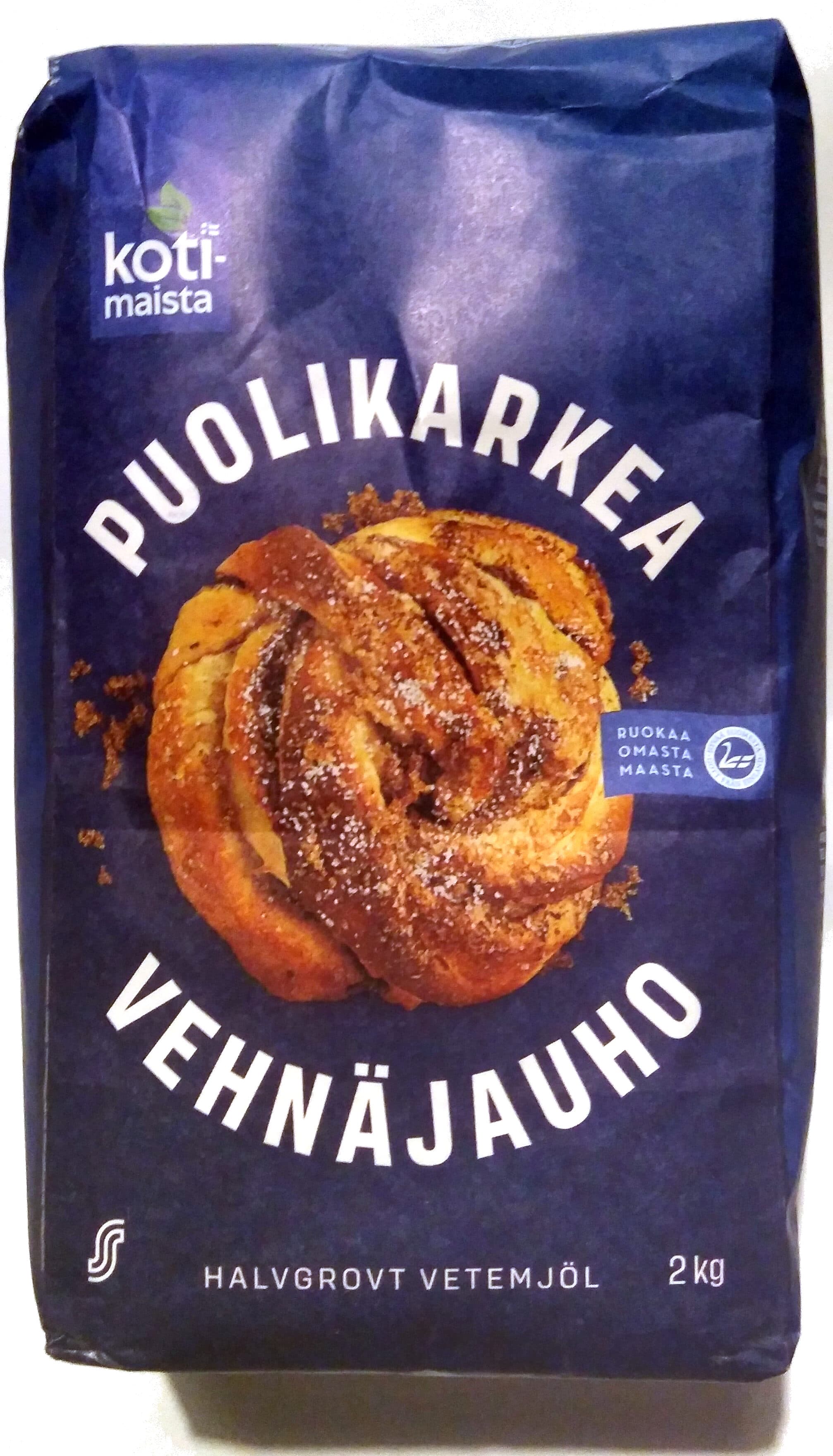 Kotimaista Puolikarkea vehnäjauho packshot