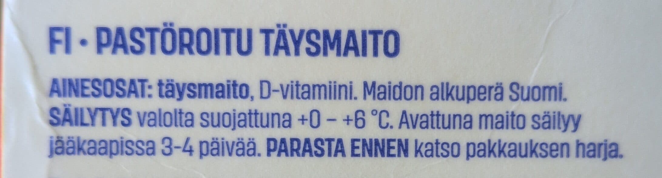 Kotimaista Täysmaito packshot
