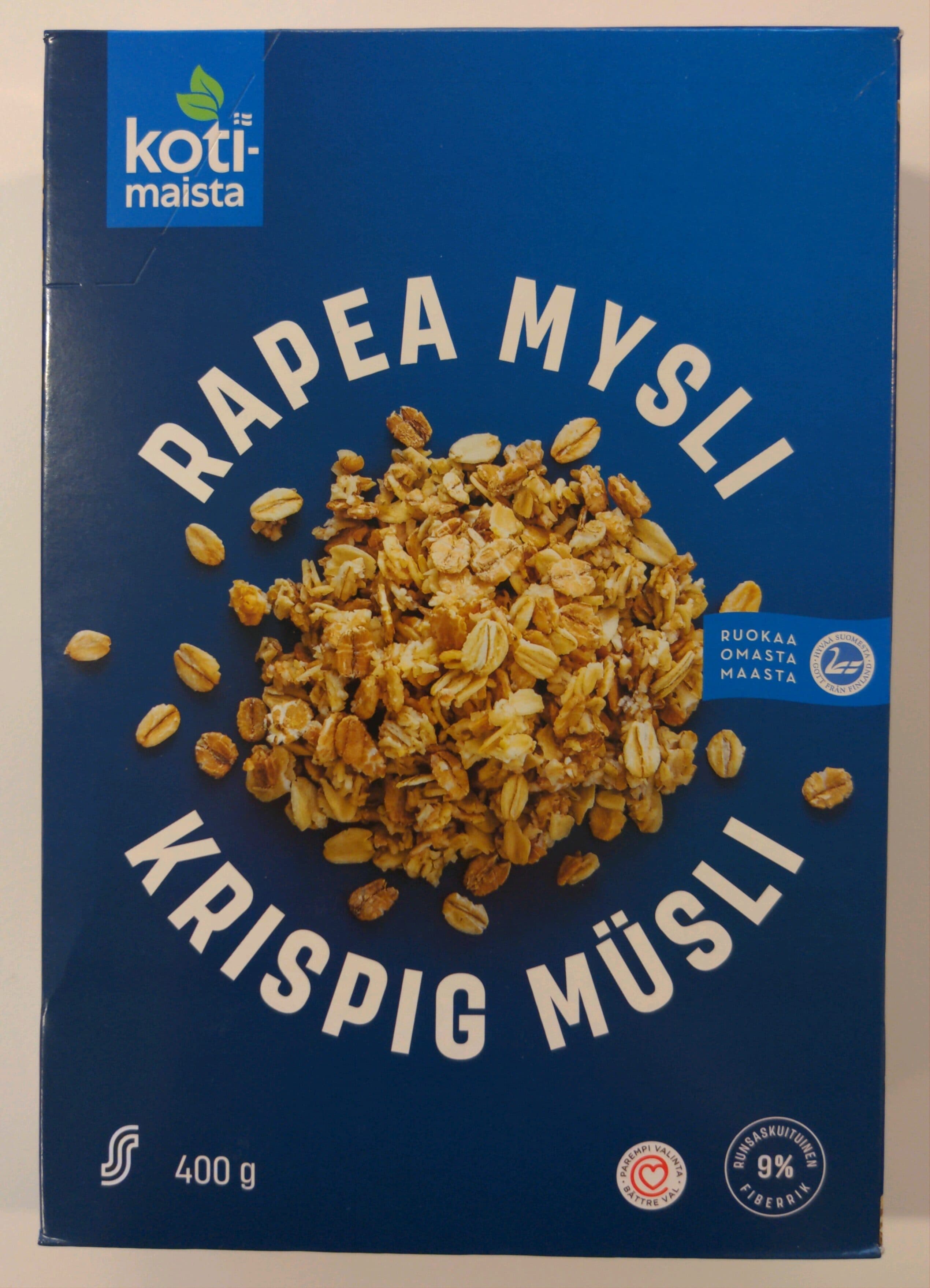 Kotimaista Rapea mysli packshot