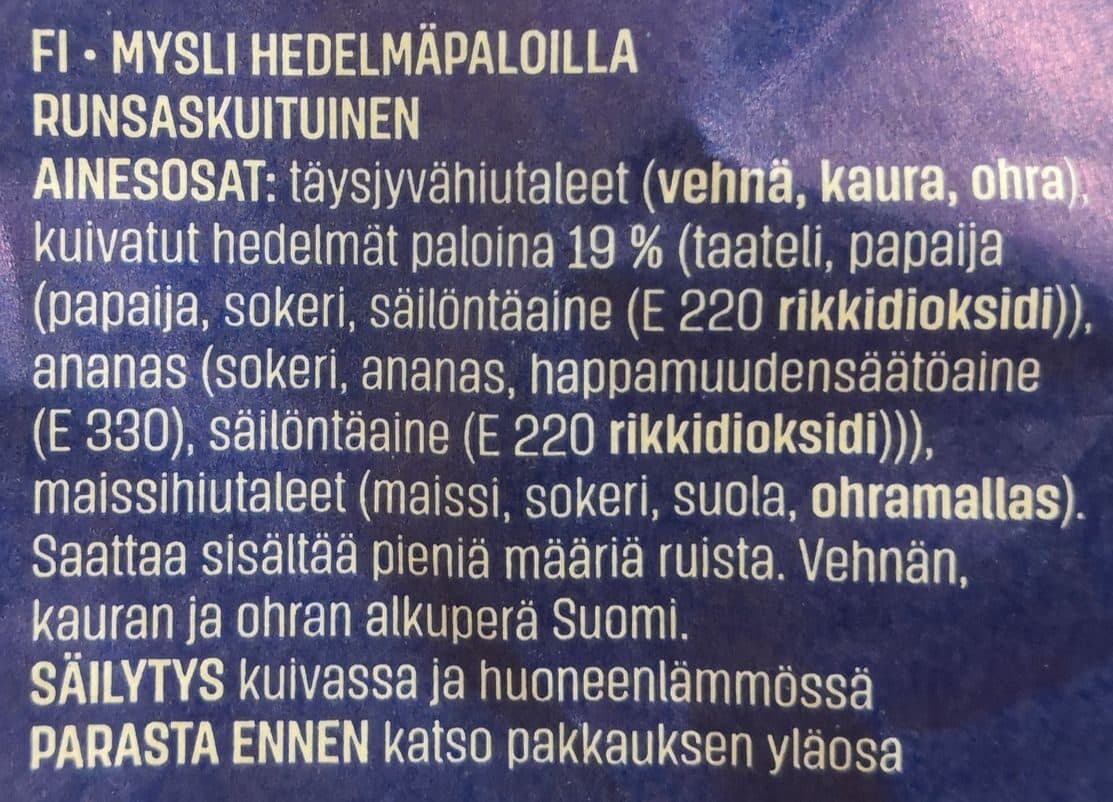 Kotimaista Hedelmä Mysli packshot