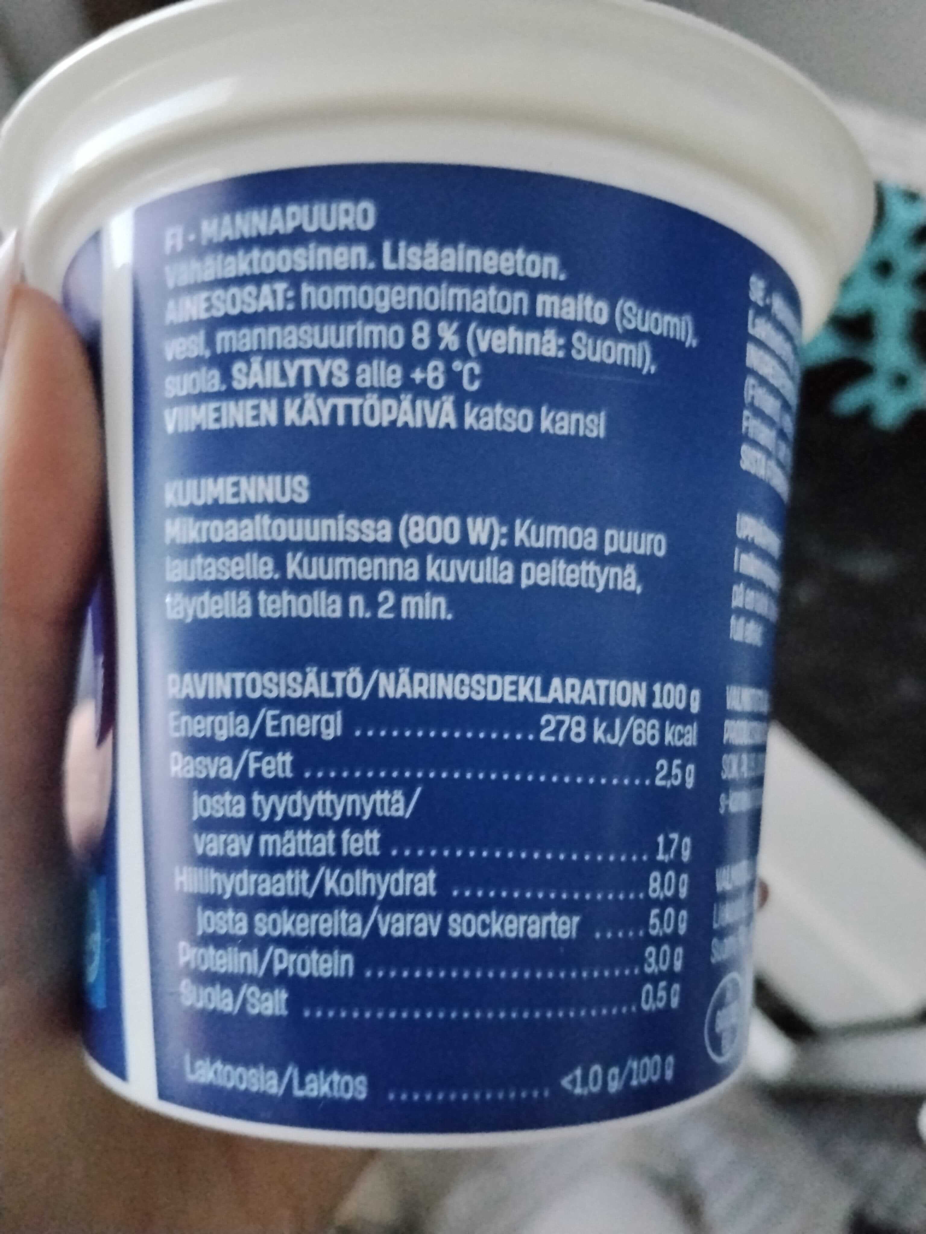 Kotimaista Mannapuuro packshot