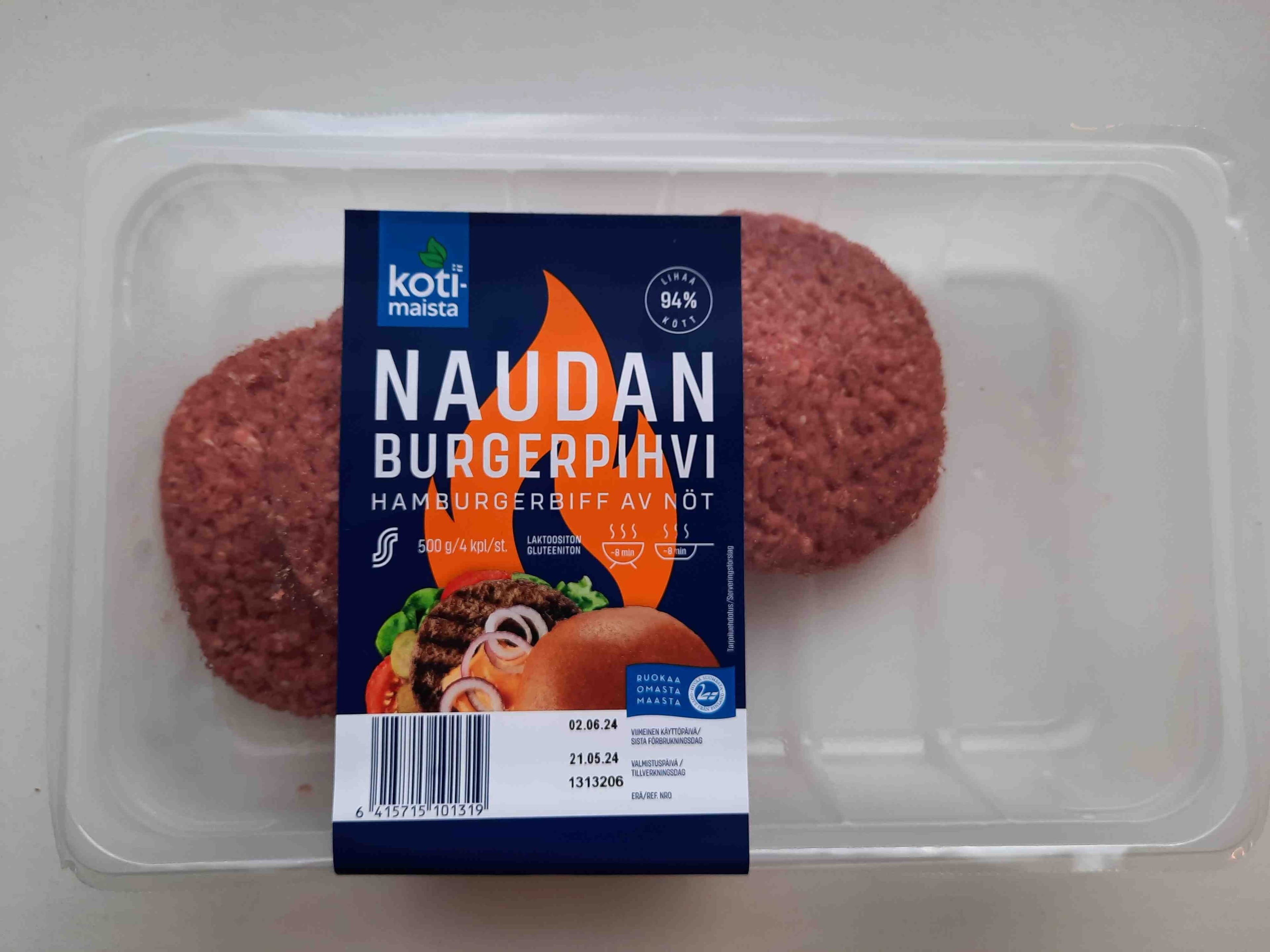 Kotimaista Naudan burgerpihvi packshot