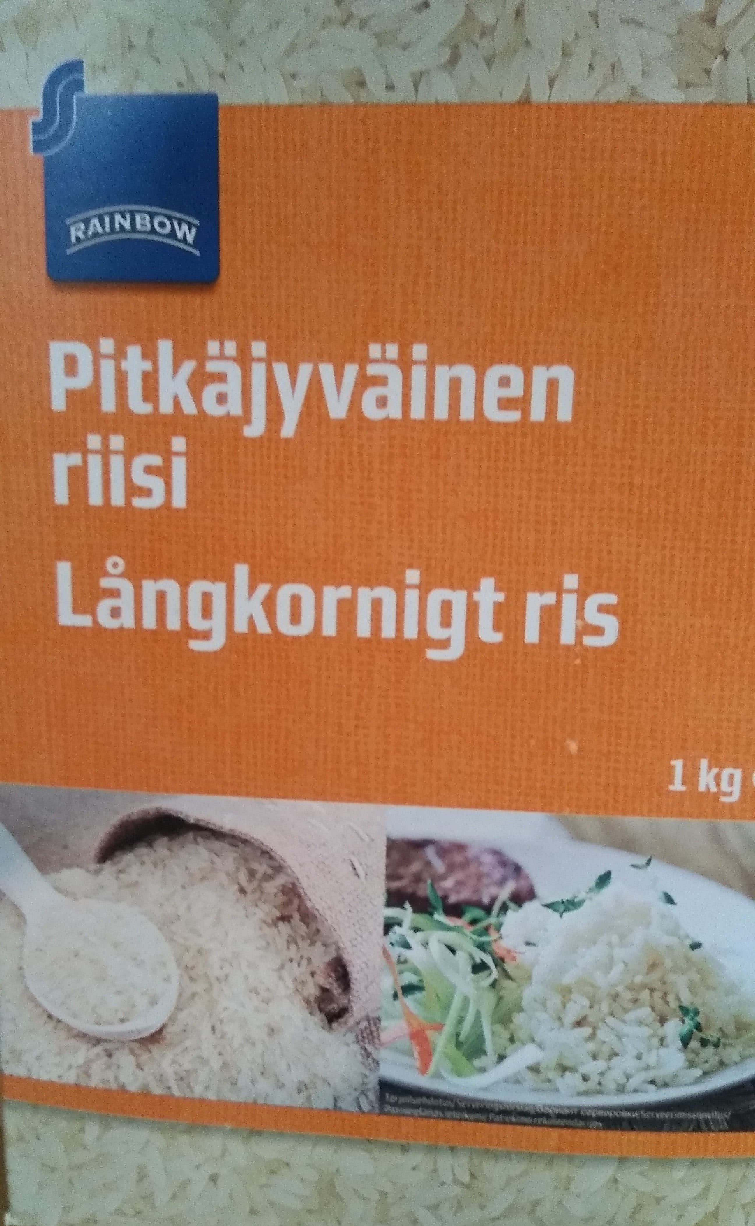Rainbow Pitkäjyväinen riisi packshot