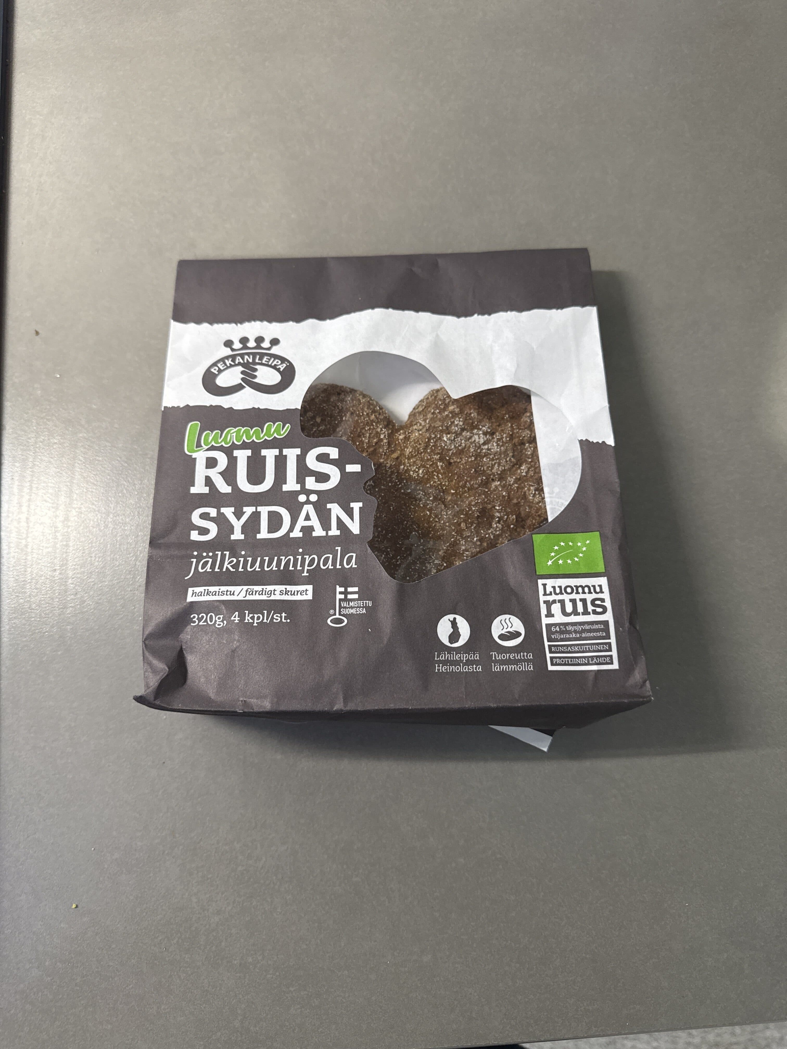 Pekan Leipä Luomu Ruissydän jälkiuunipala packshot