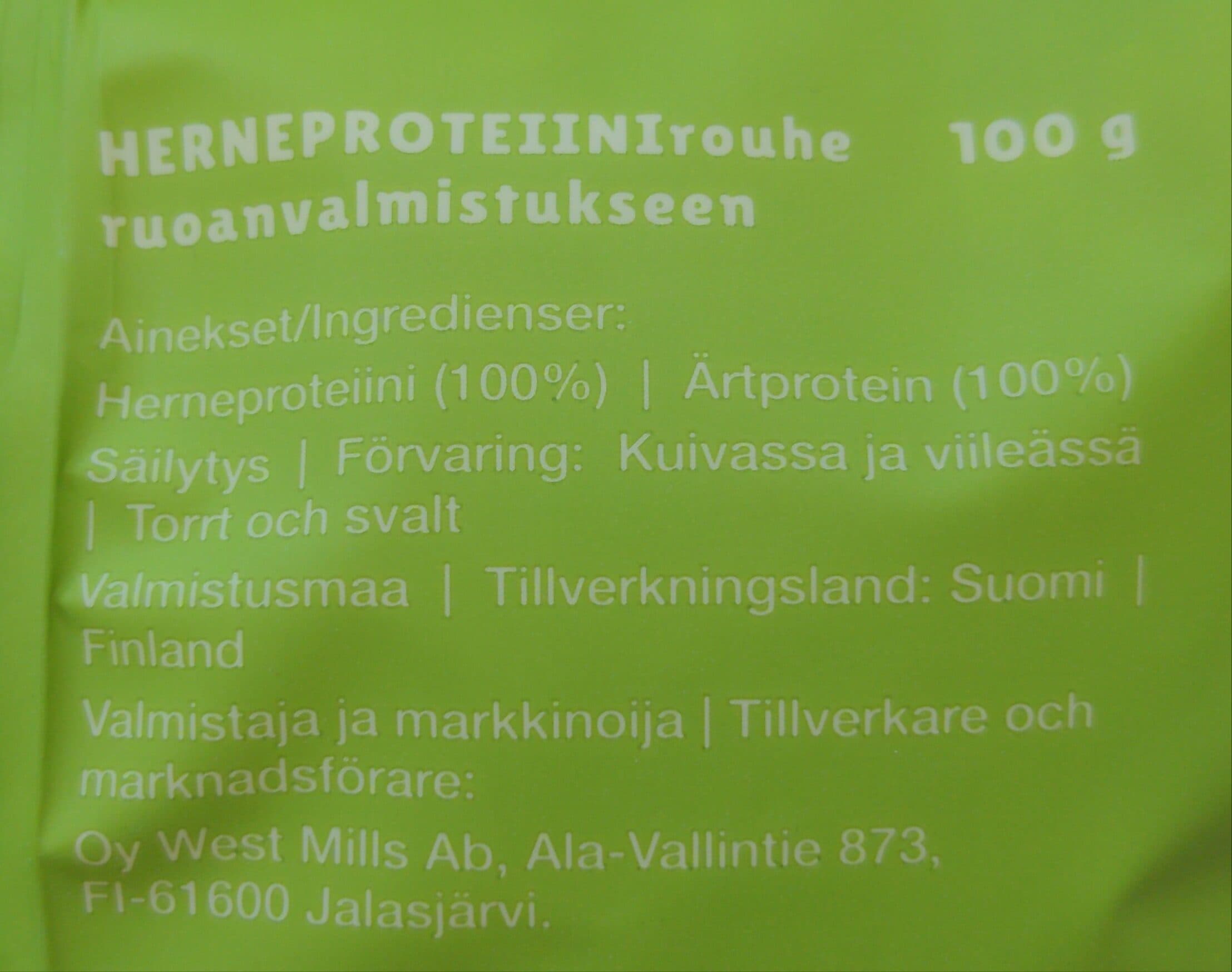 Hernis Herneproteiini safkarouhe packshot