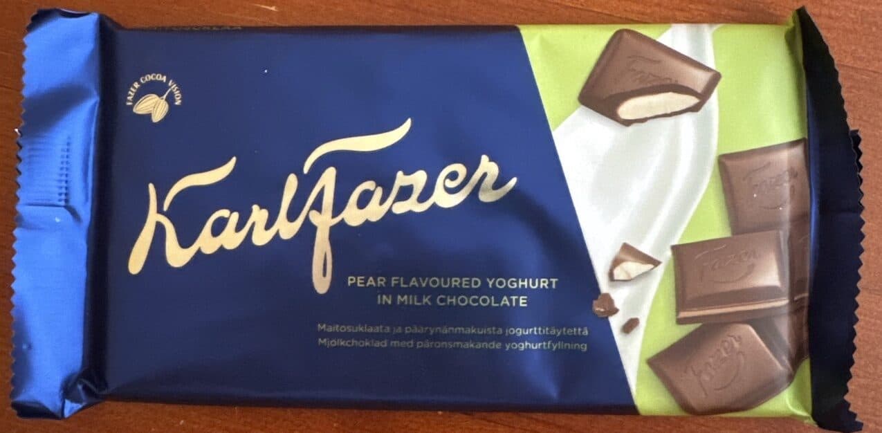 Fazer Karlfazer Pear Flavored Yogurt In Milk Chocolate packshot