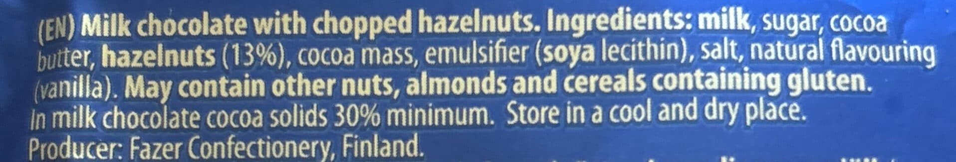 Fazer Karl Fazer Chopped Hazelnut packshot