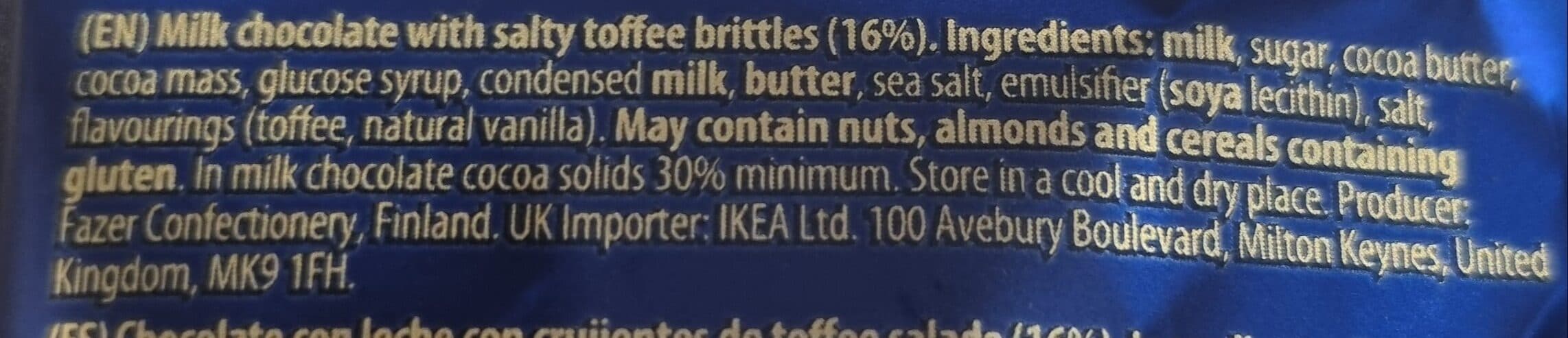 Karl Fazer Salty toffee crunch packshot