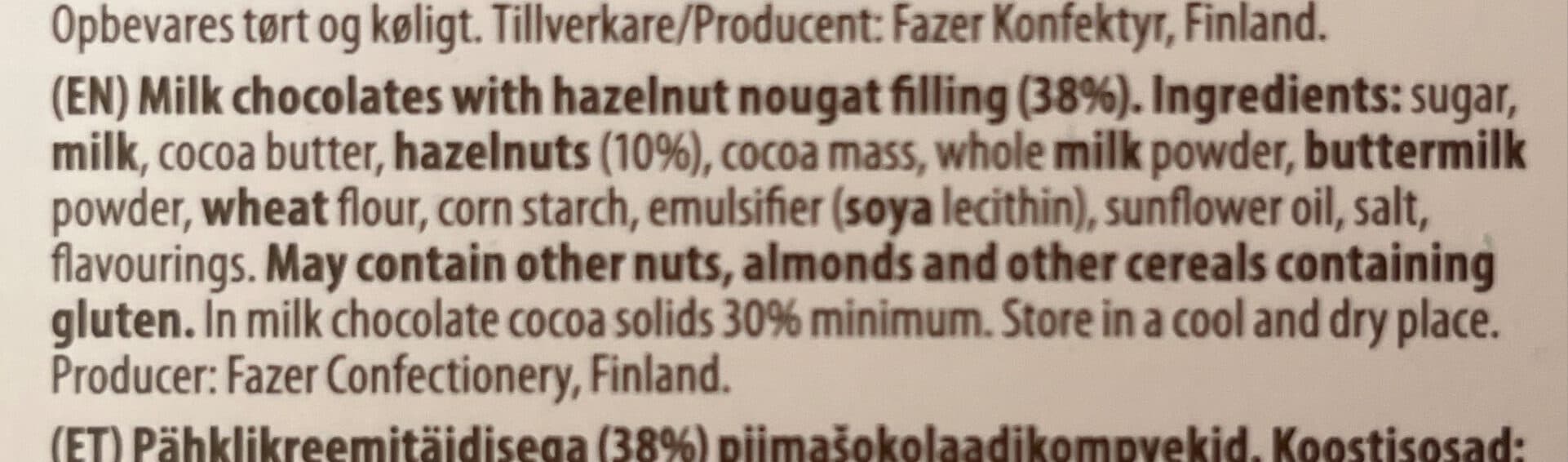 Fazer Geisha Milk Chocolates With Hazelnut Nougat Filling packshot