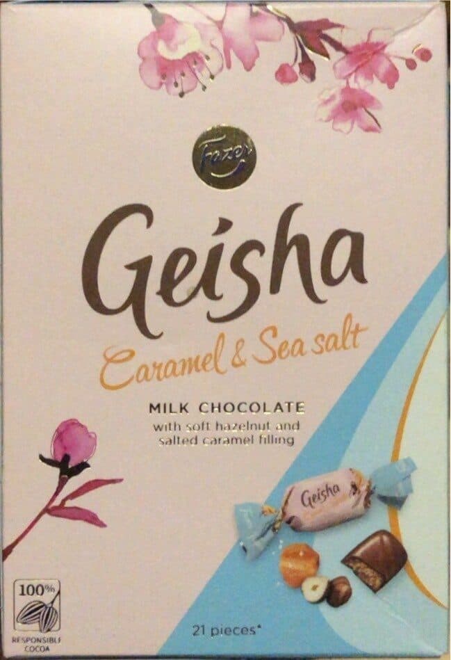 Fazer Geisha - caramel and sea salt milk chocolate packshot