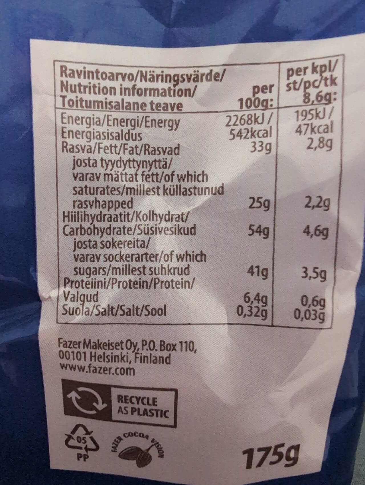 Fazer Fasu Pala Vadelmajogurtti packshot