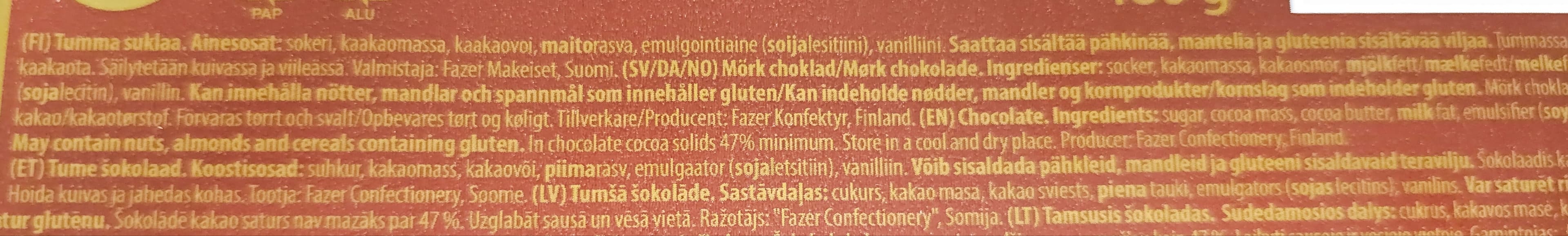Fazer Tumma Suklaa 47% packshot