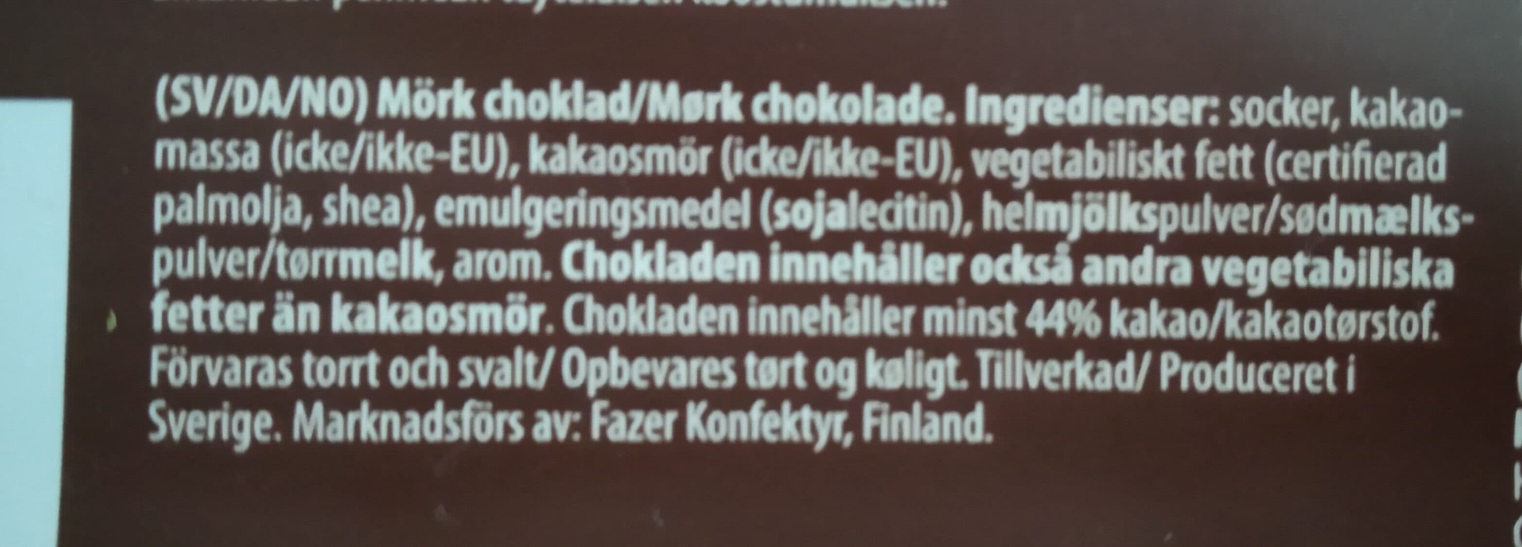 Fazer Mörk bakchoklad packshot