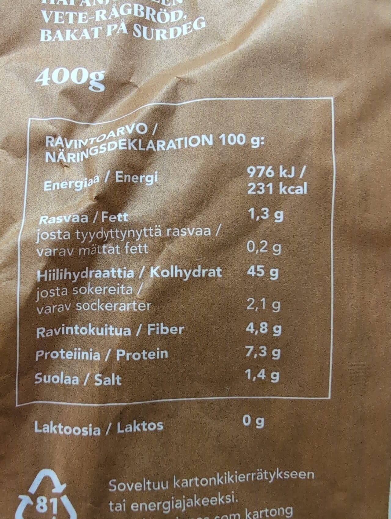 Vaasan Maalaisleipä packshot
