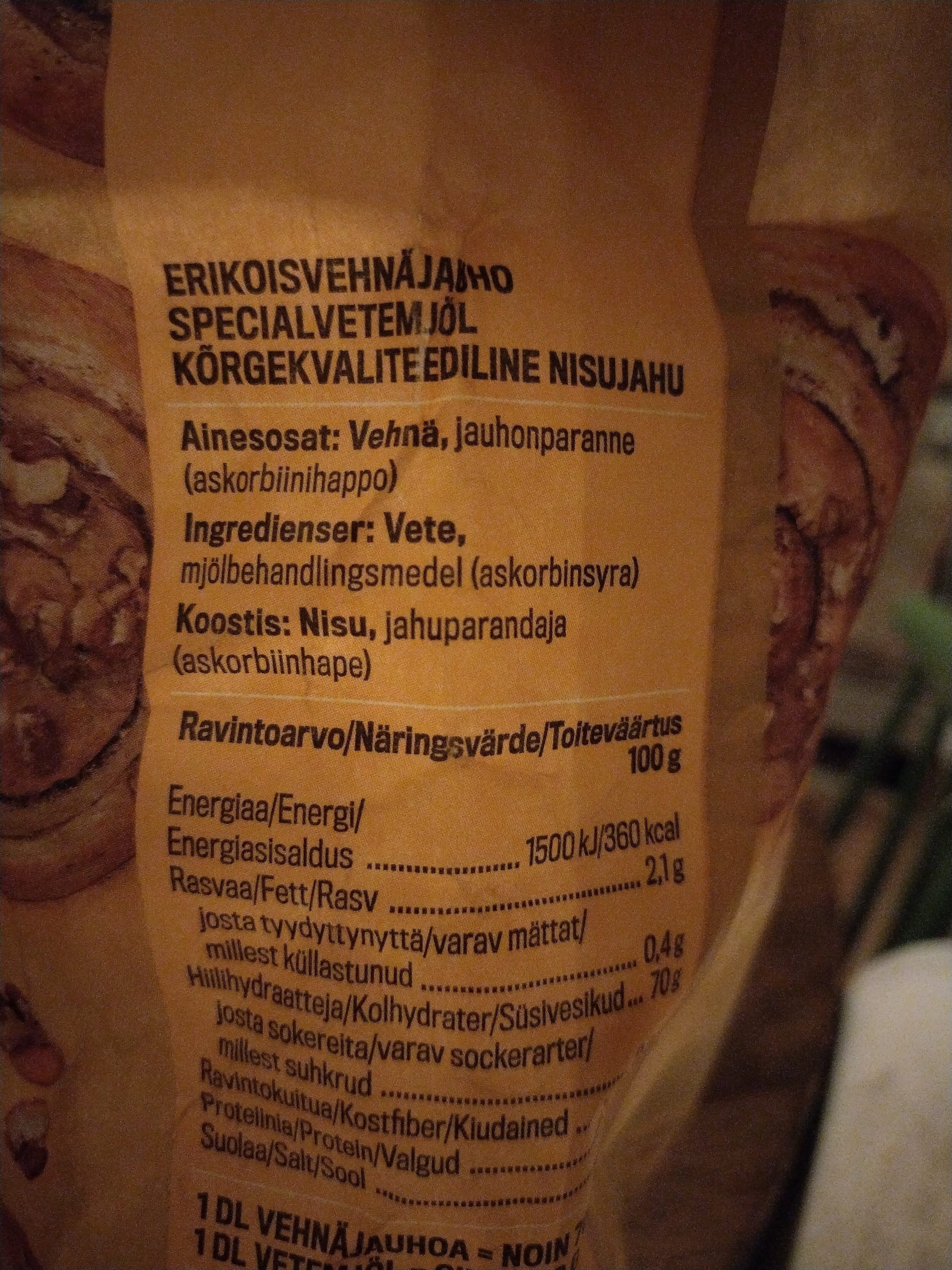 Sunnuntai Erikoisvehnäjauho packshot