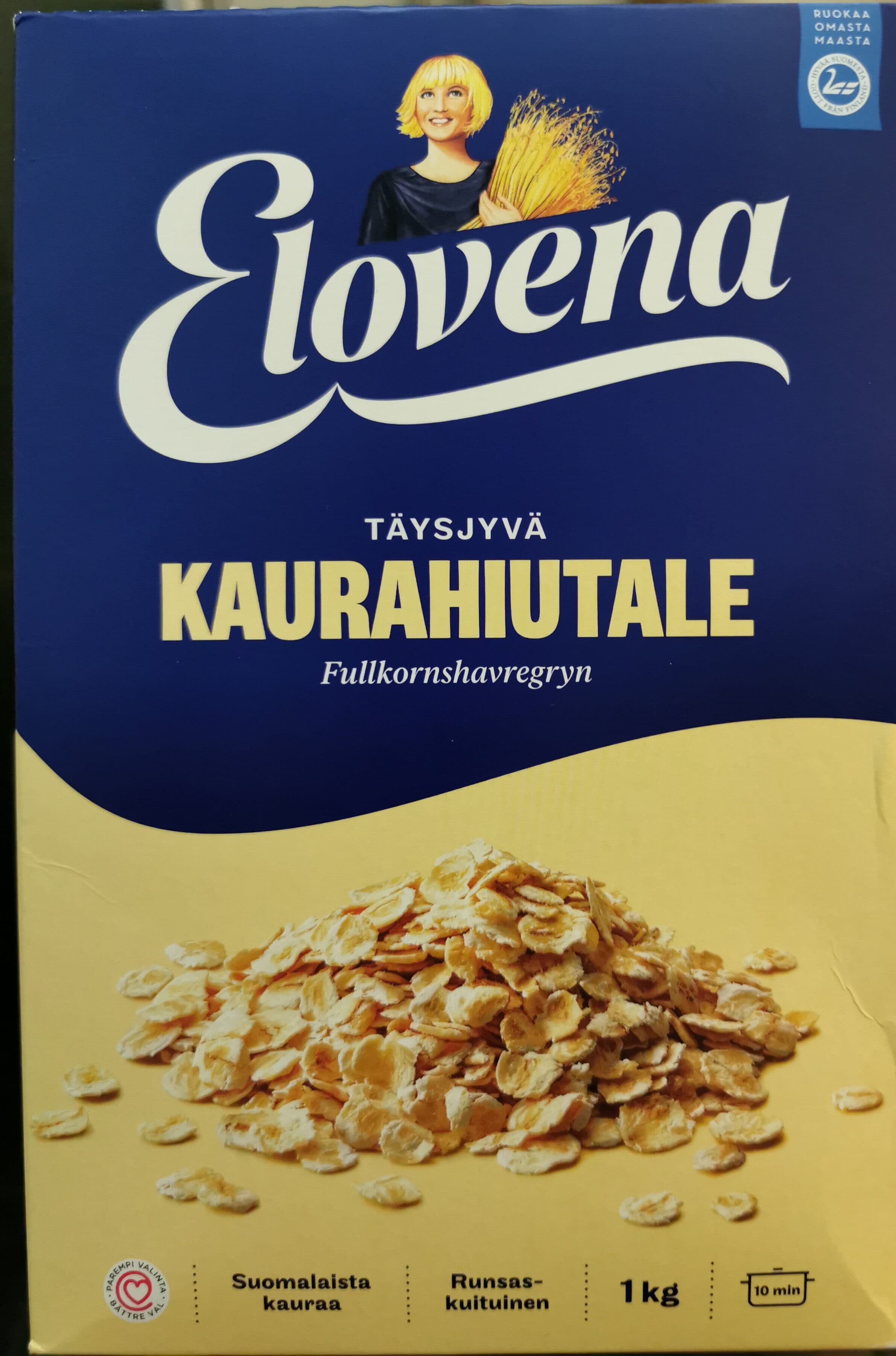 Elovena Täysjyväkaurahiutale packshot