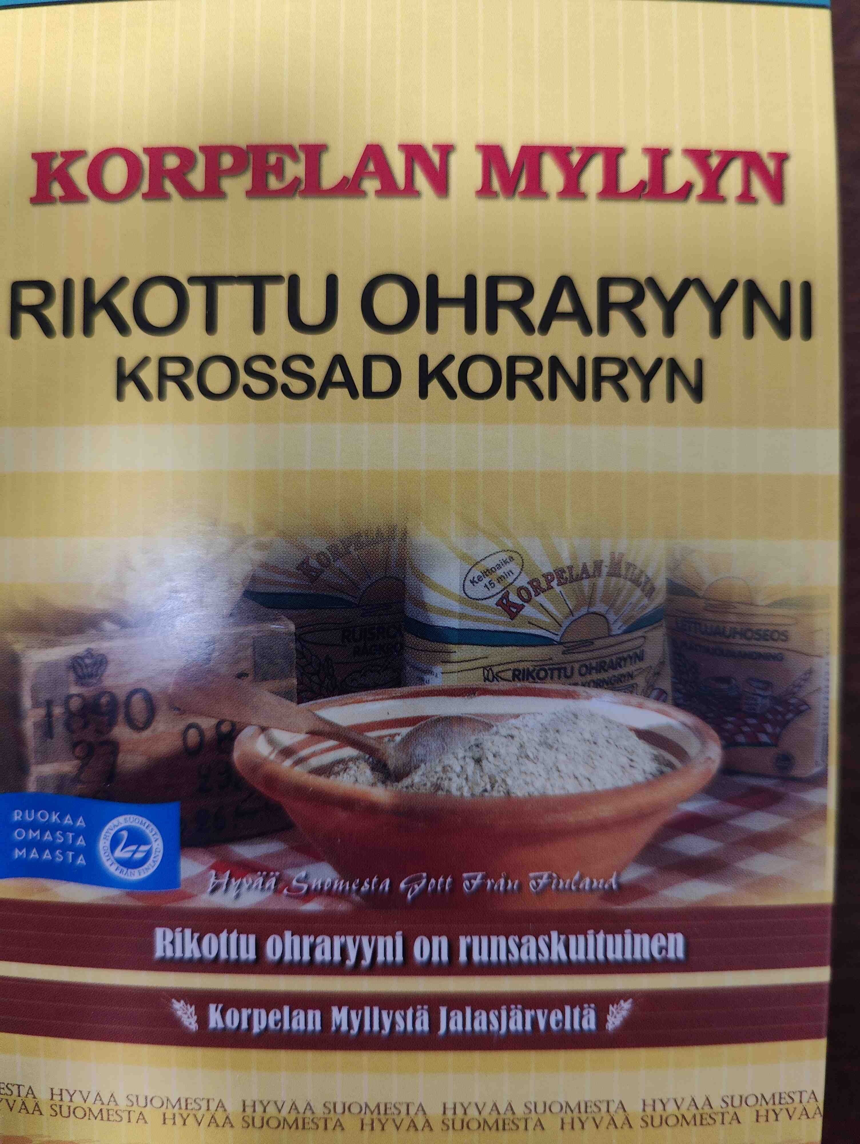 Korpelan mylly Rikottu ohraryyni packshot