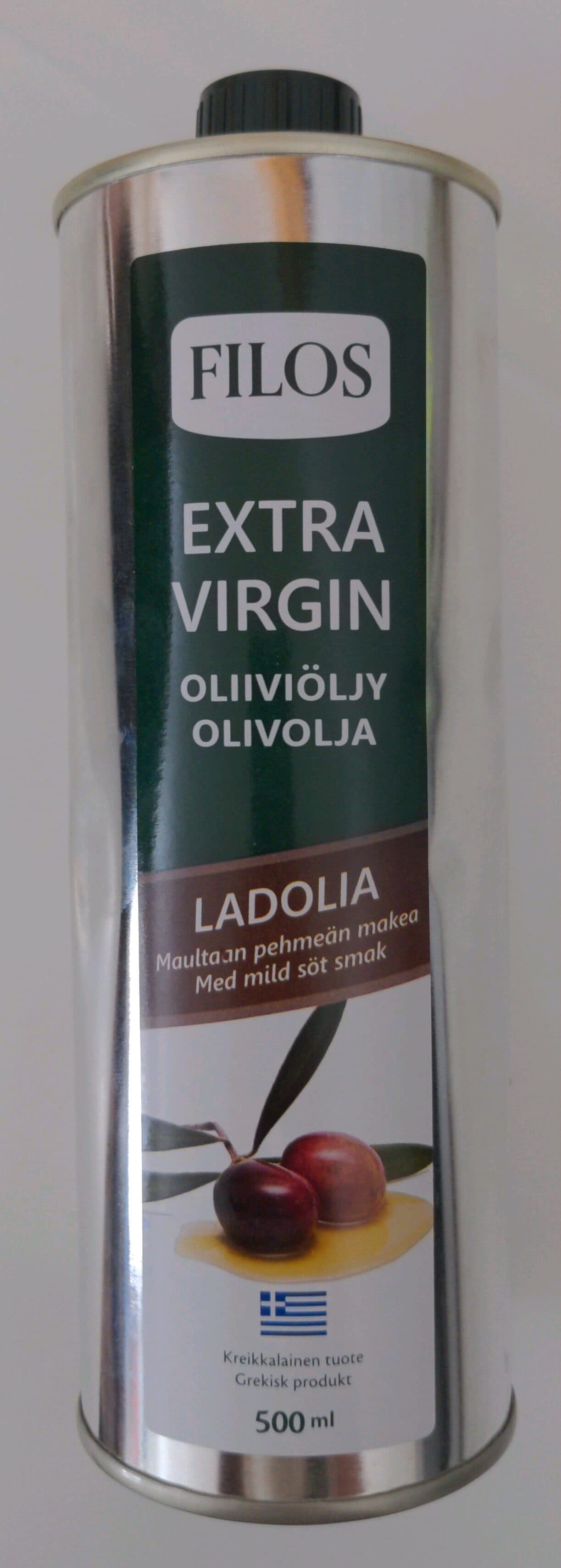 Filos Extra virgin oliiviöljy ladolia packshot