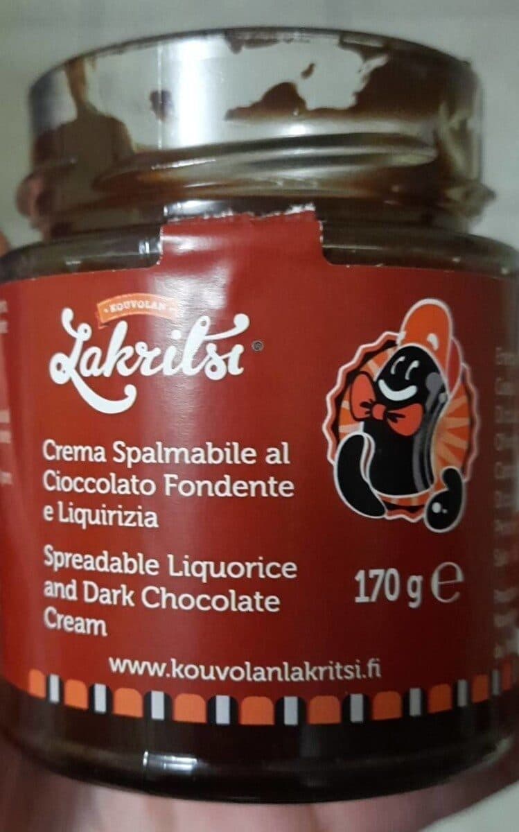 Crema spalmabile al cioccolato fondente e liquirizia packshot