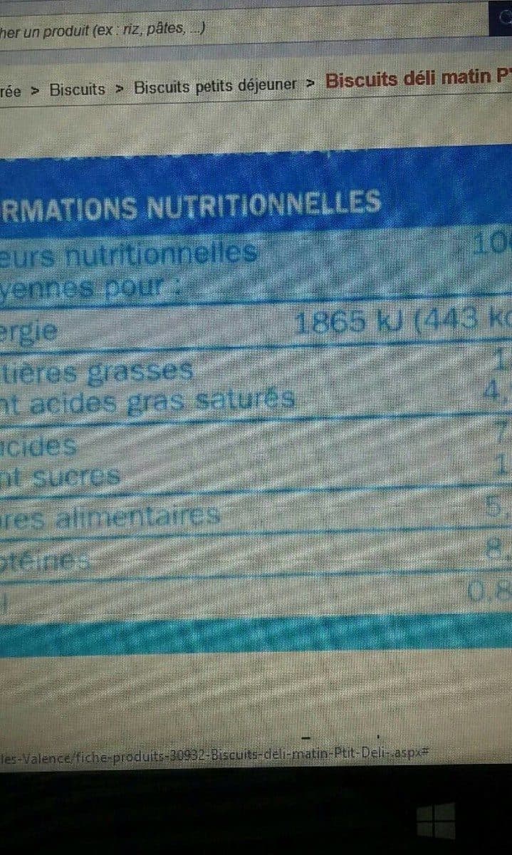 Open Food Facts Deli matin pépite de chocolat packshot
