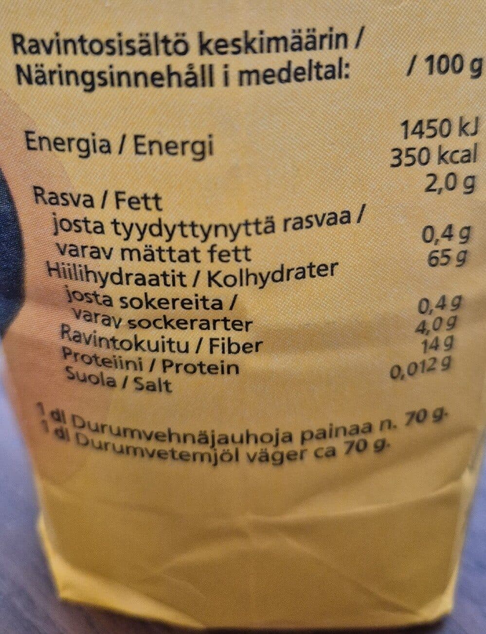 Myllyn Paras Durum-vehnäjauho packshot