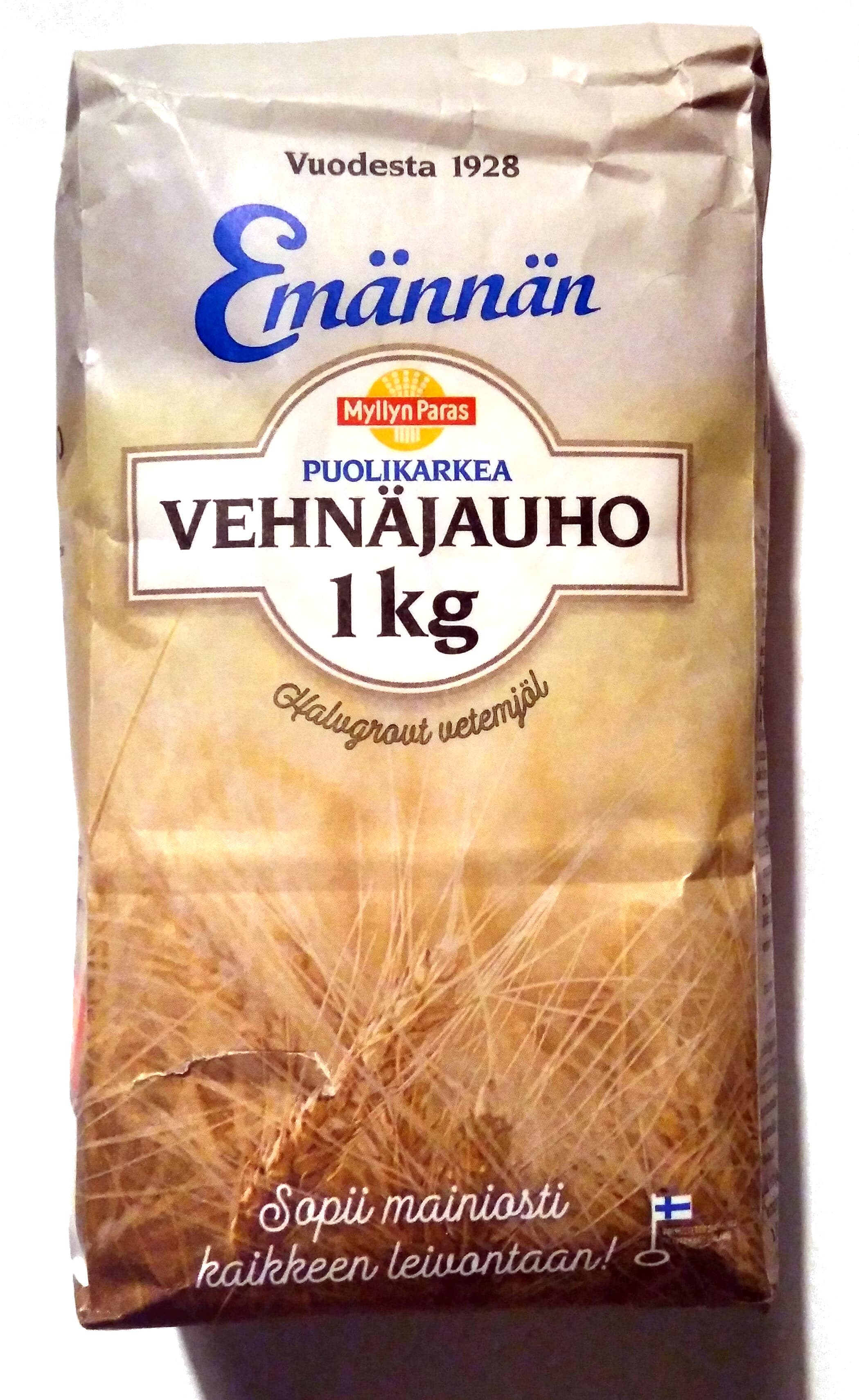 Myllyn Paras Emännän puolikarkea vehnäjauho packshot
