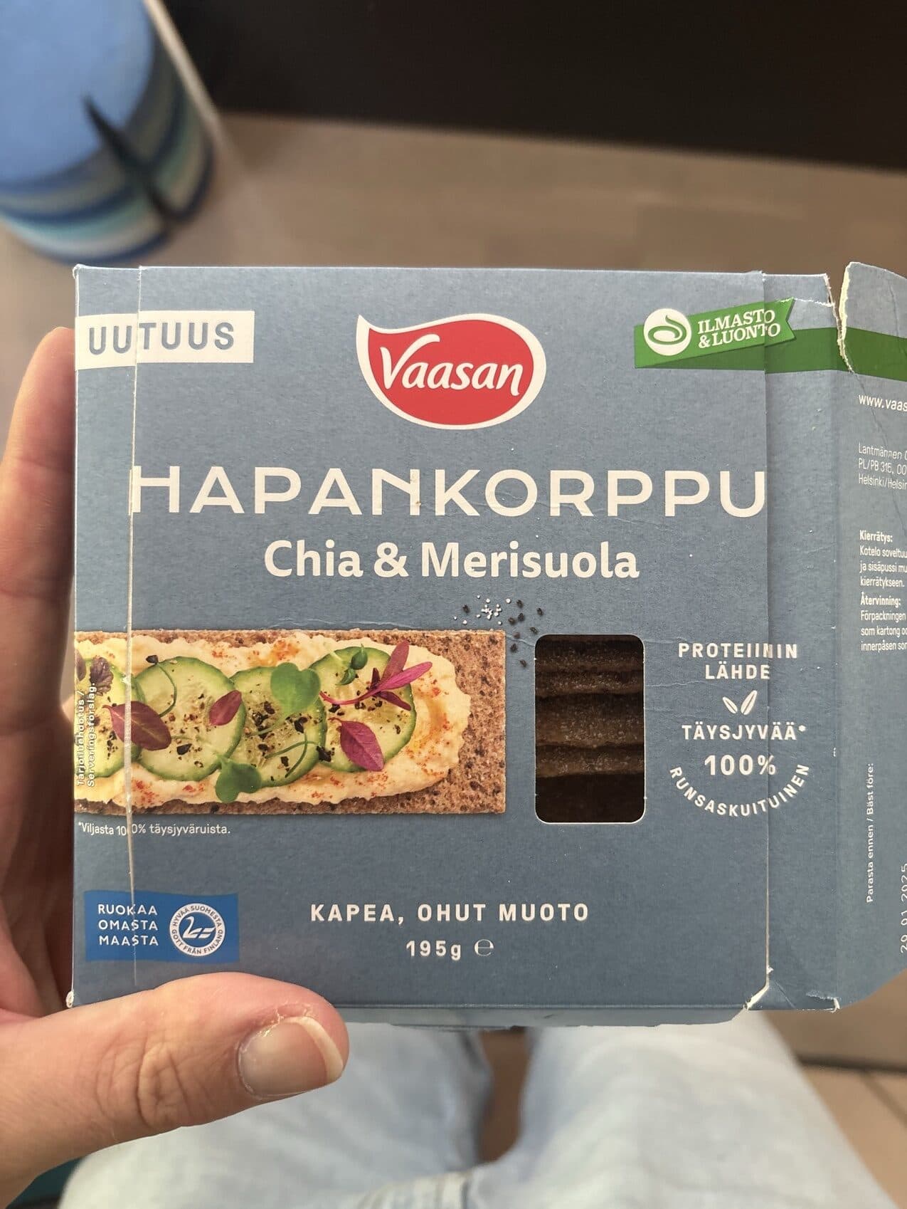 Vaasan Hhapankorppu chia & merisuola packshot