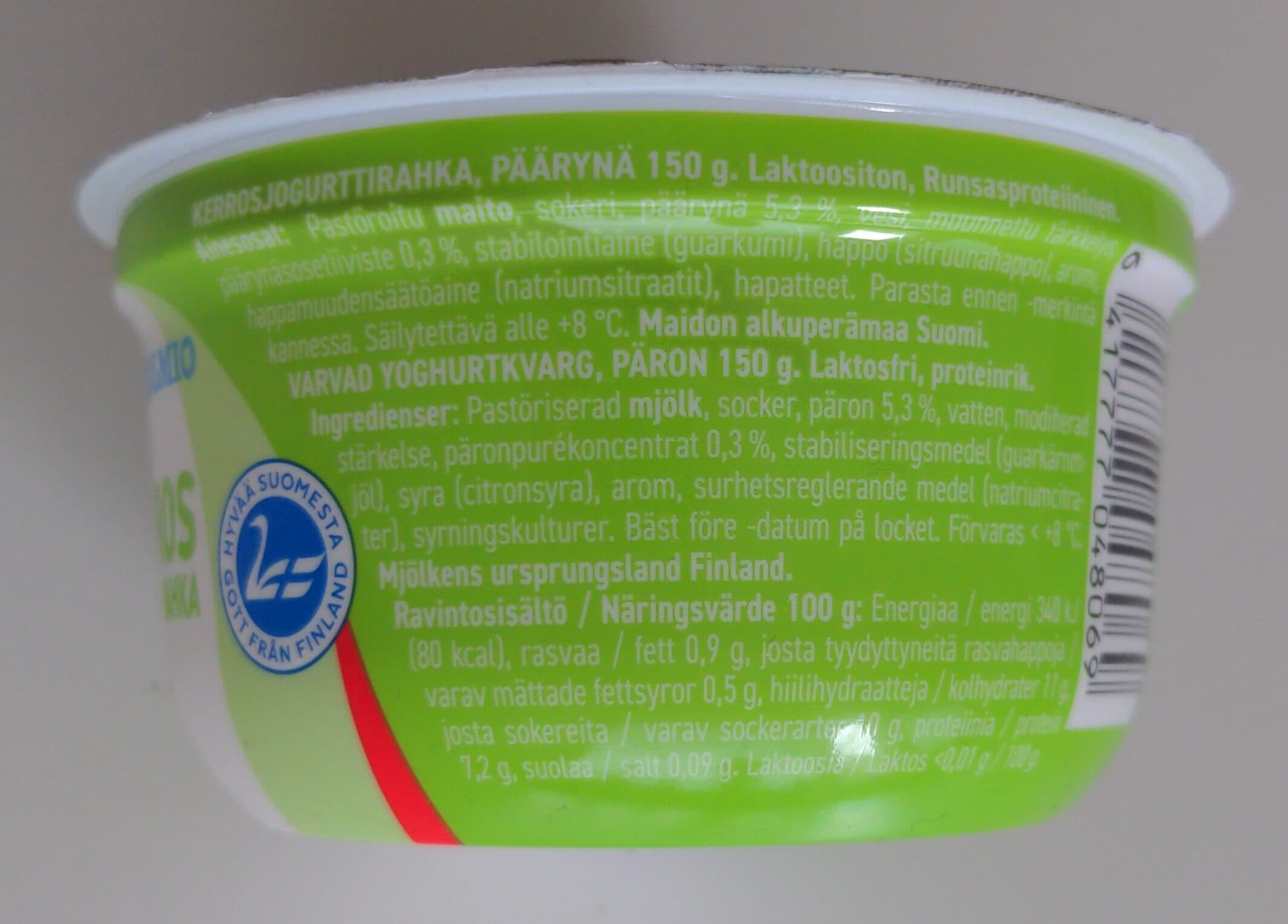 Fit Päärynä Kerrosjogurttirahka packshot