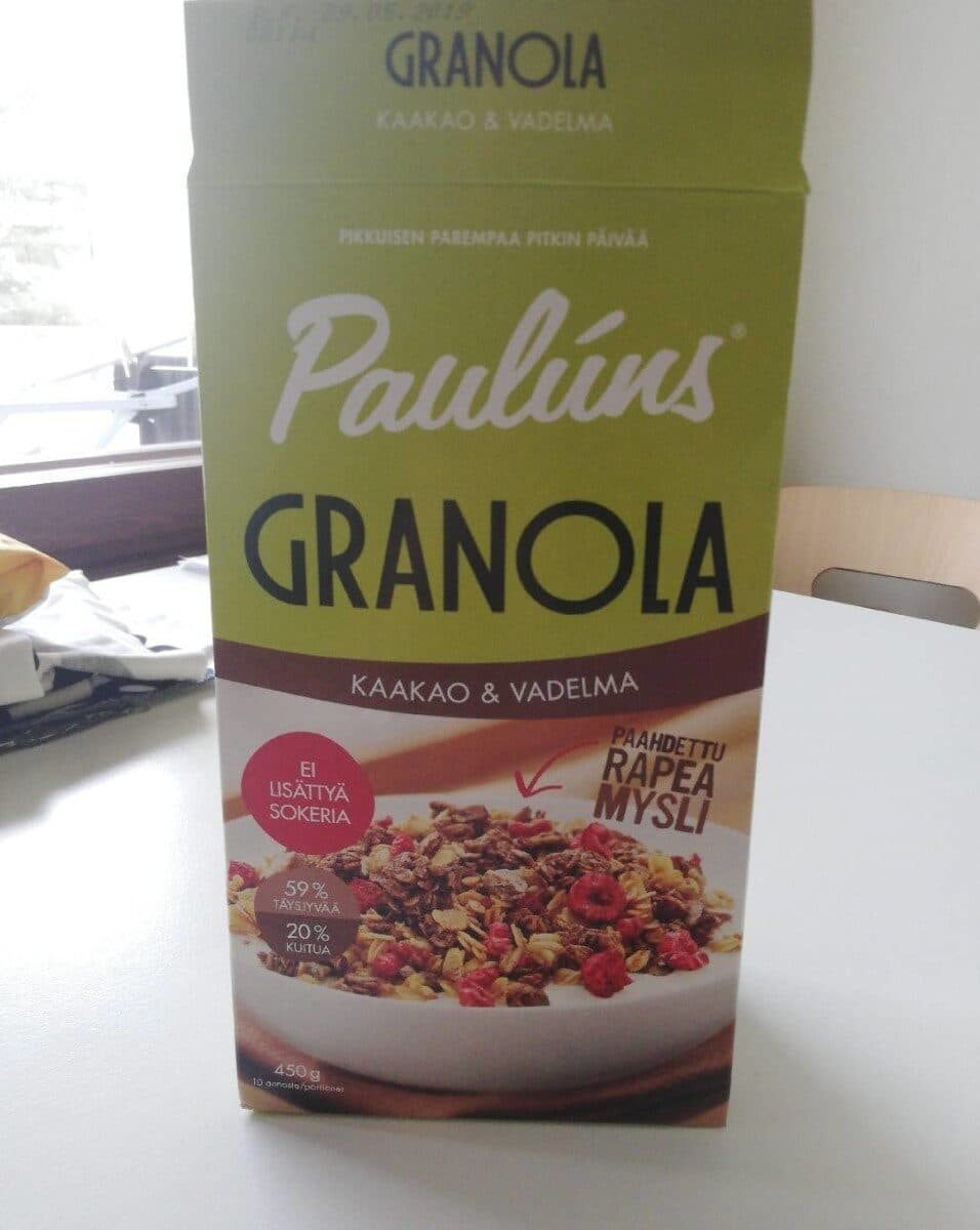 Paulúns Granola Kaakao Ja Vadelma packshot