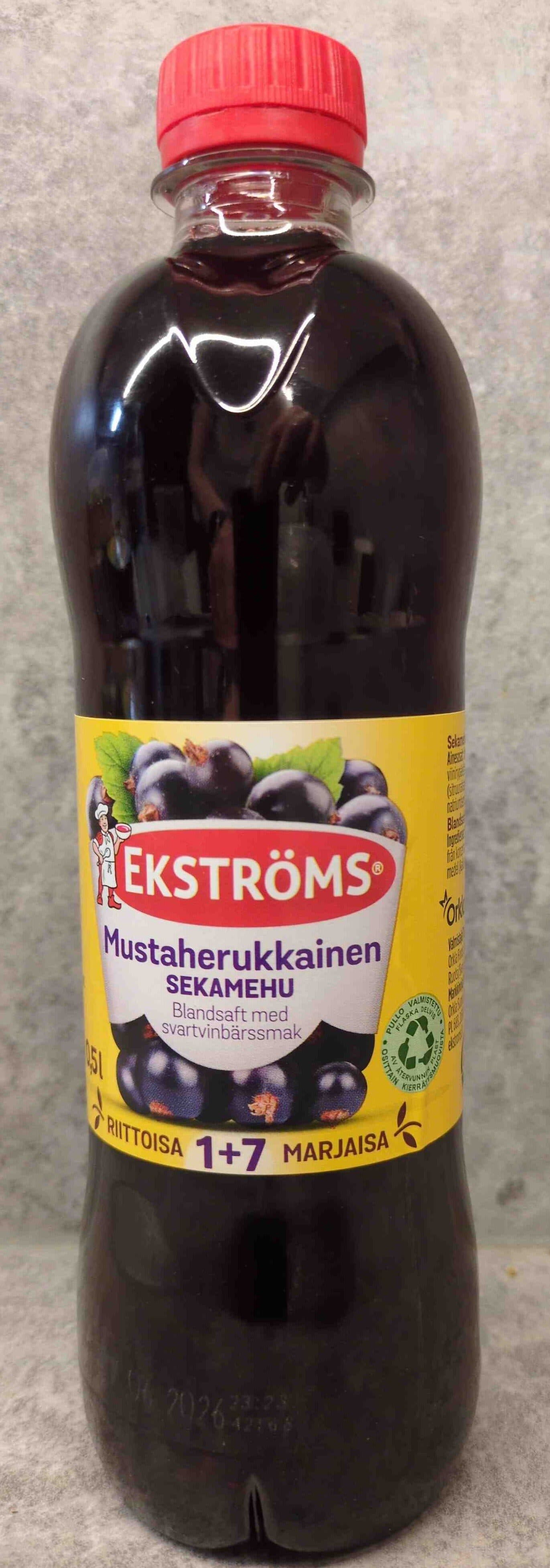 Ekströms Mustaherukkainen sekamehu packshot