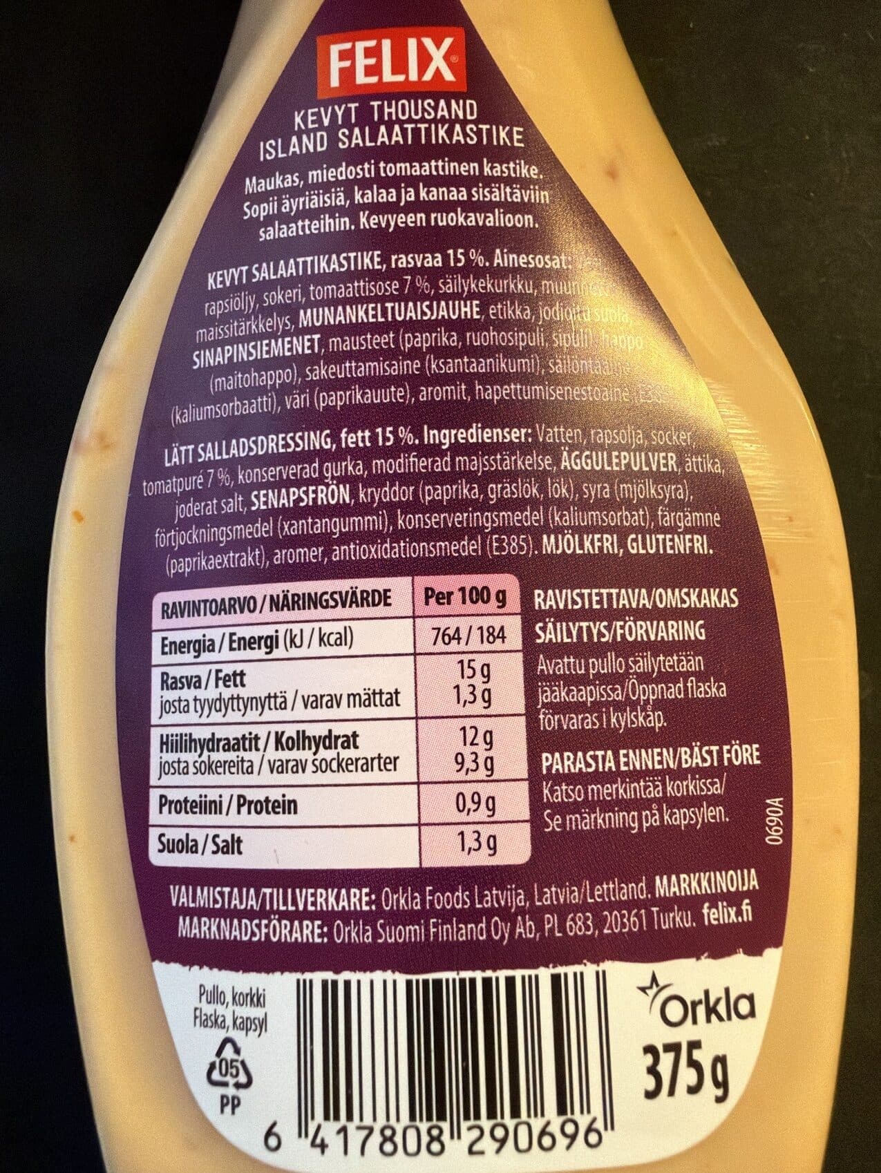 Felix Thousand Island salad dressing packshot