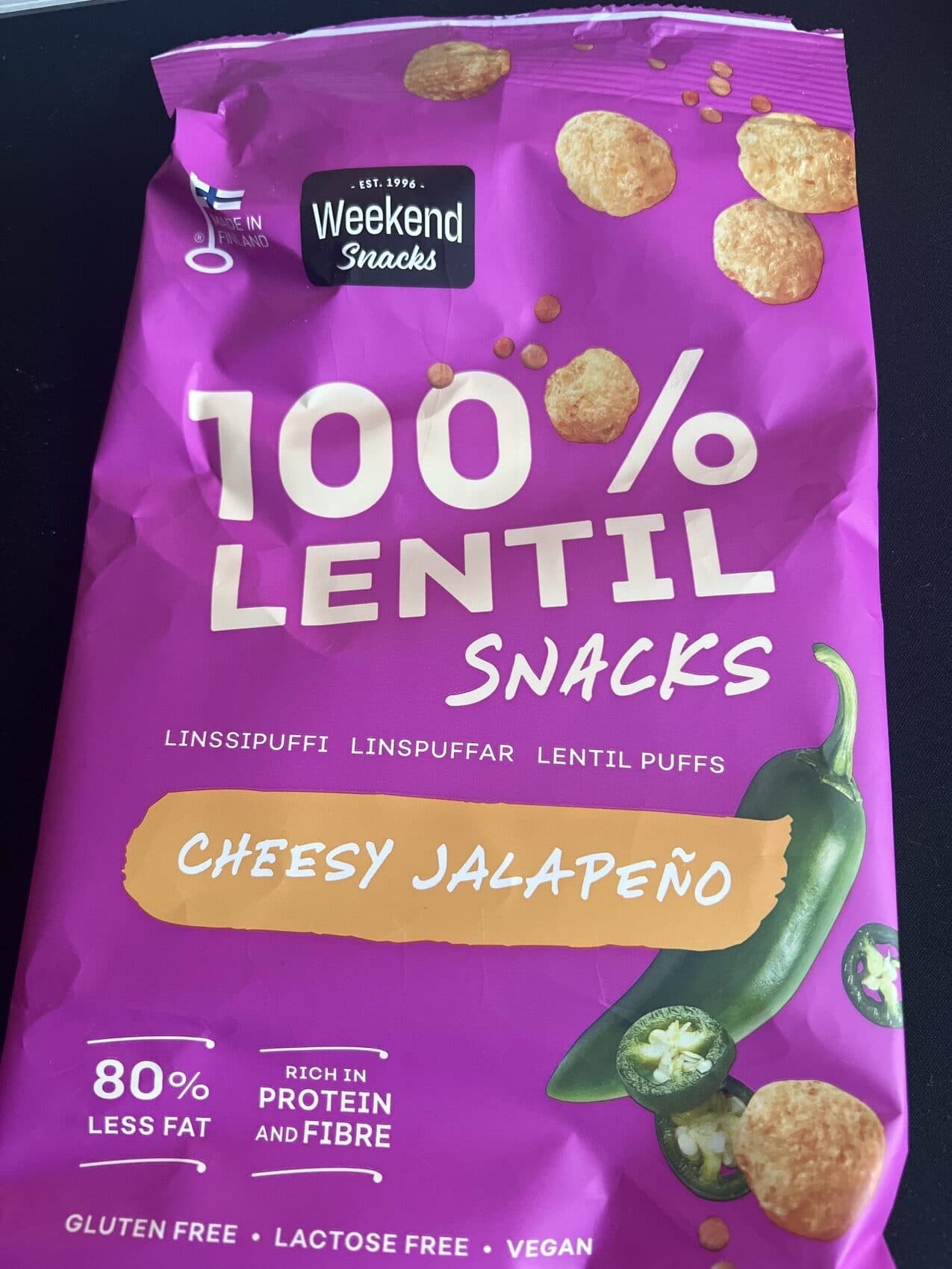 Weekend Snacks Lentil Snacks Cheesy Jalapeno packshot