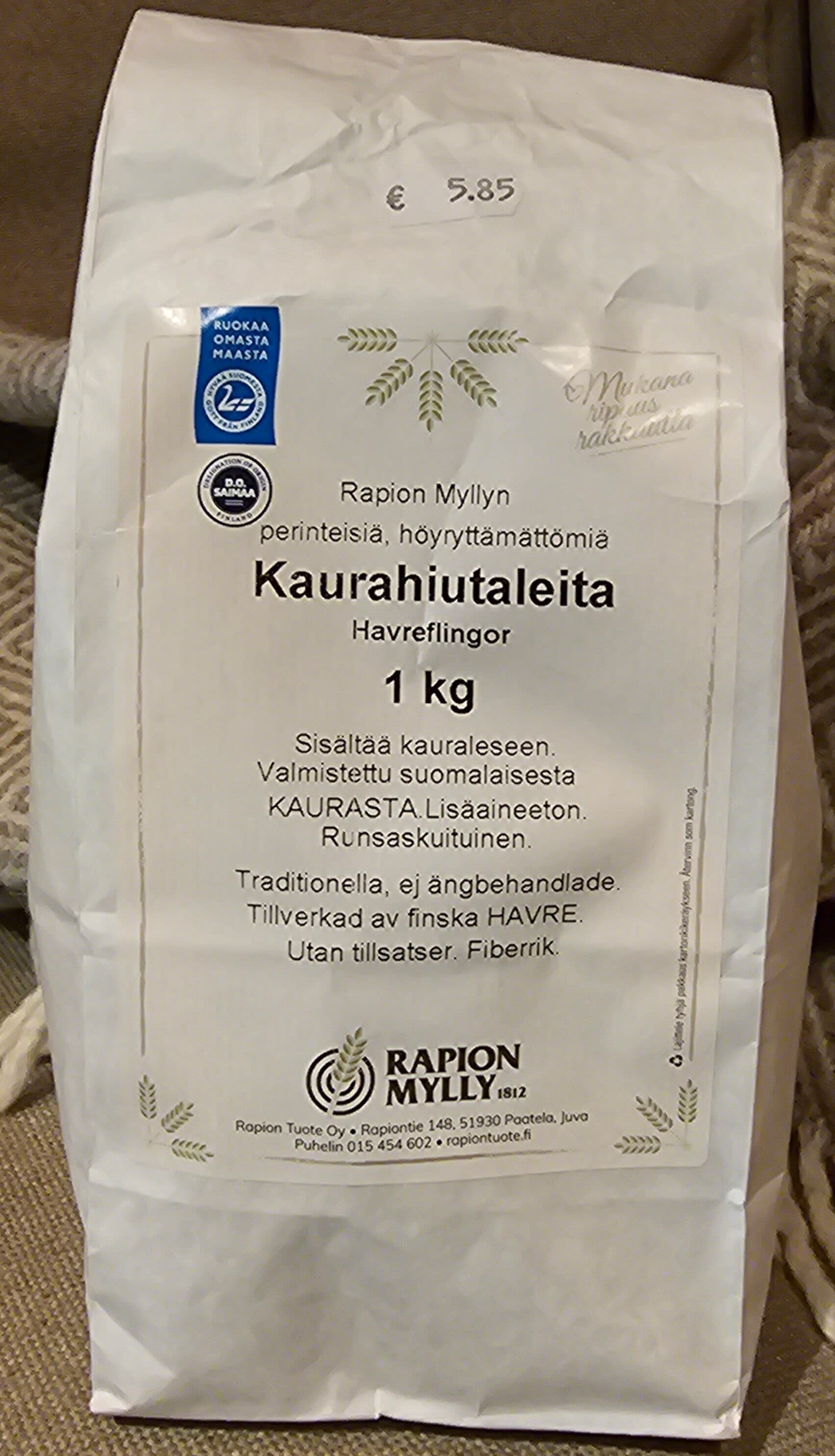 Rapion Mylly Kaurahiutaleita packshot