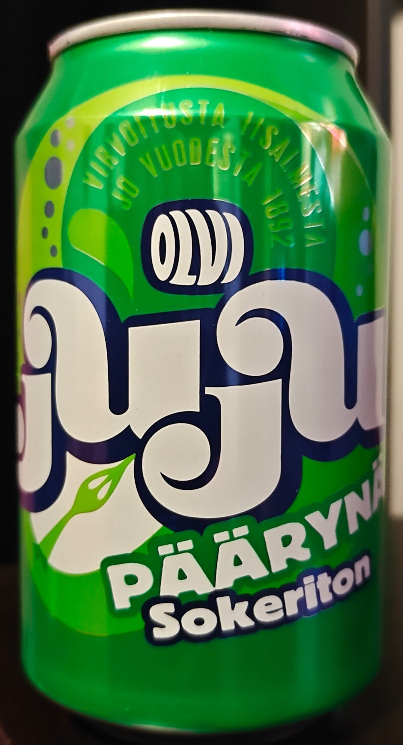 Olvi Juju Päärynä Soda sokeriton packshot