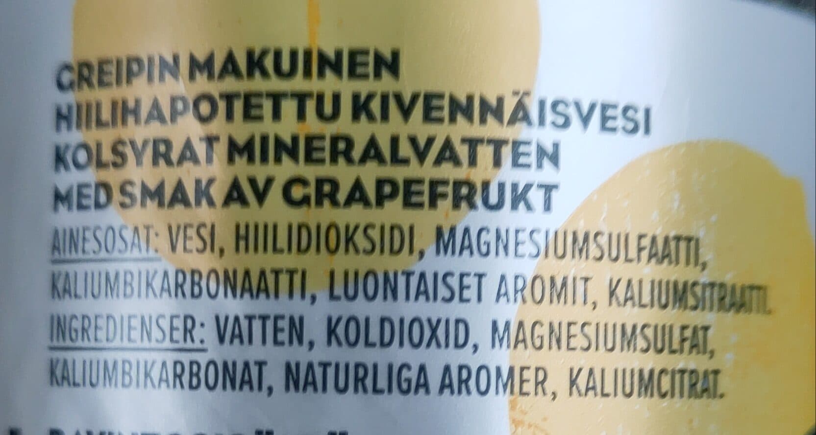 Olvi Kevyt Olo kivennäisvesi greippi packshot