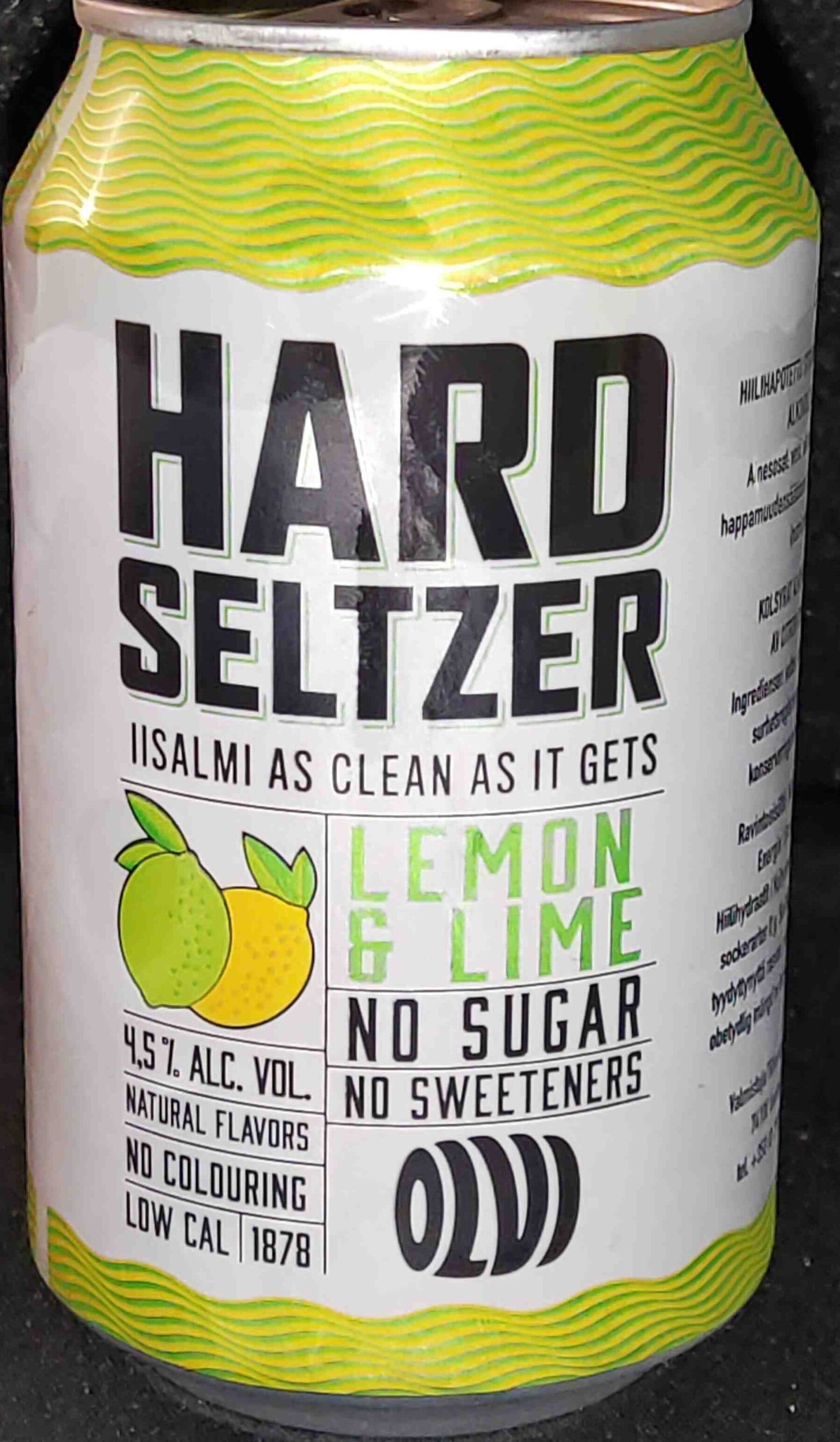 Olvi Hard seltzer lemon & lime packshot