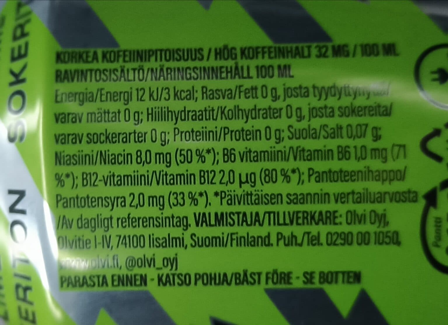 Teho Teho Lime Sokeriton packshot