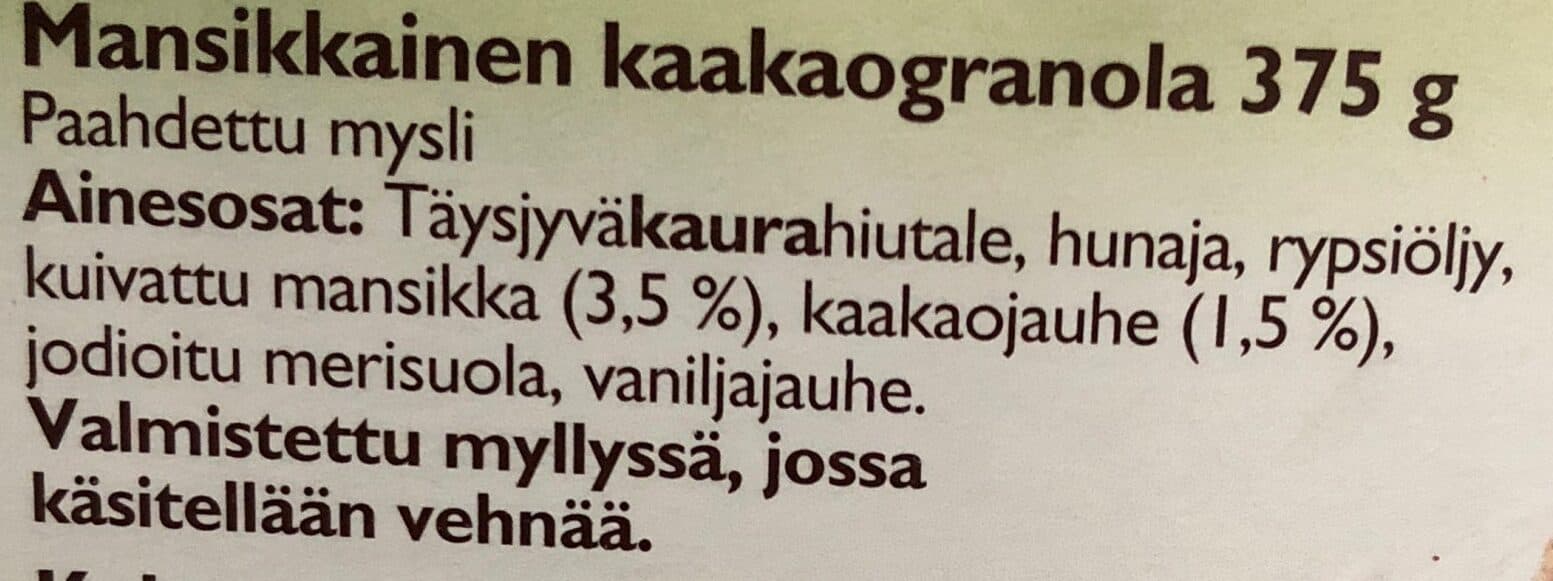 Fazer Alku mansikkainen kaakaogranola packshot
