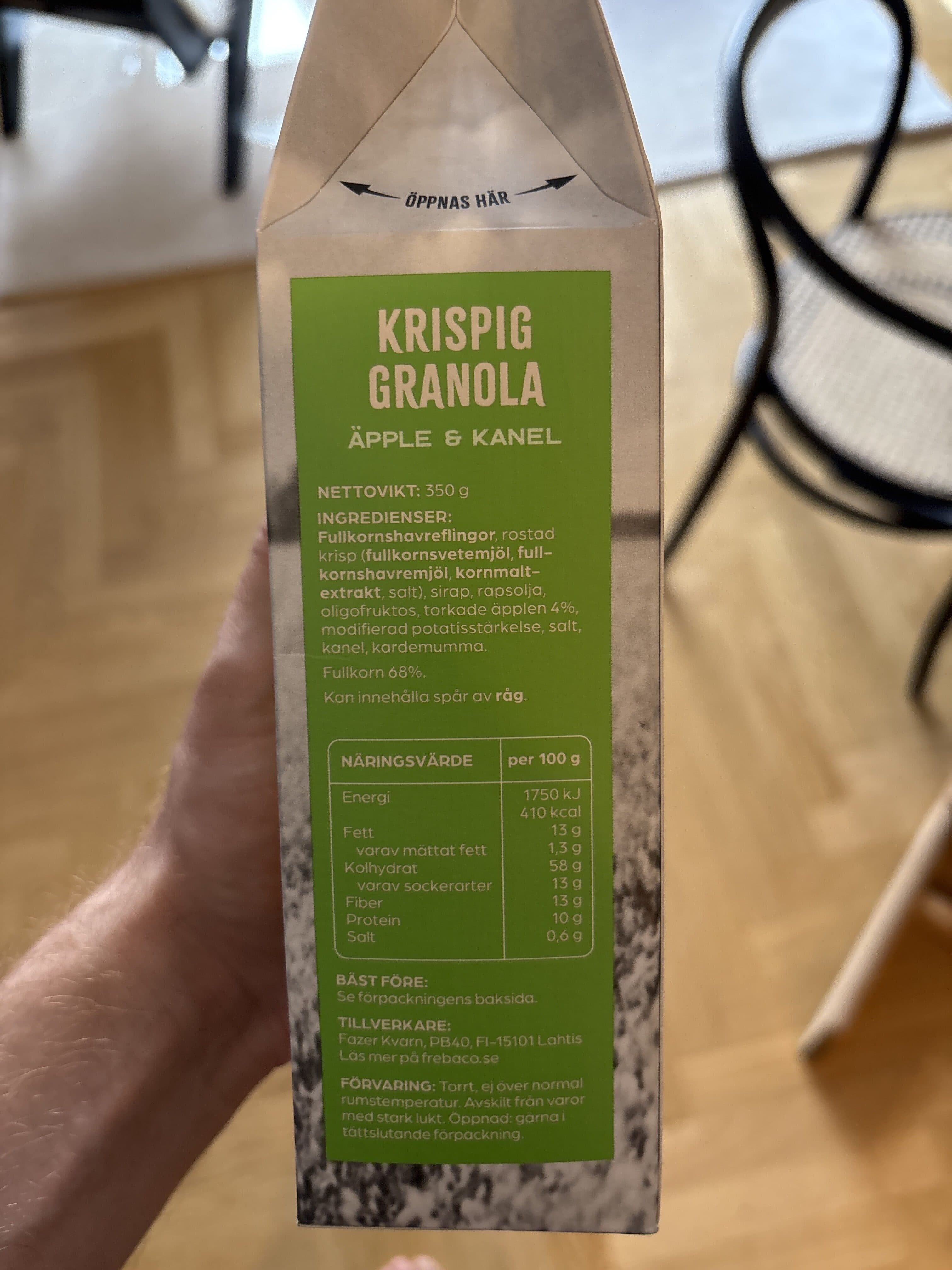 frebaco KVARN KRISPIG GRANOLA ÄPPLE & KANEL packshot
