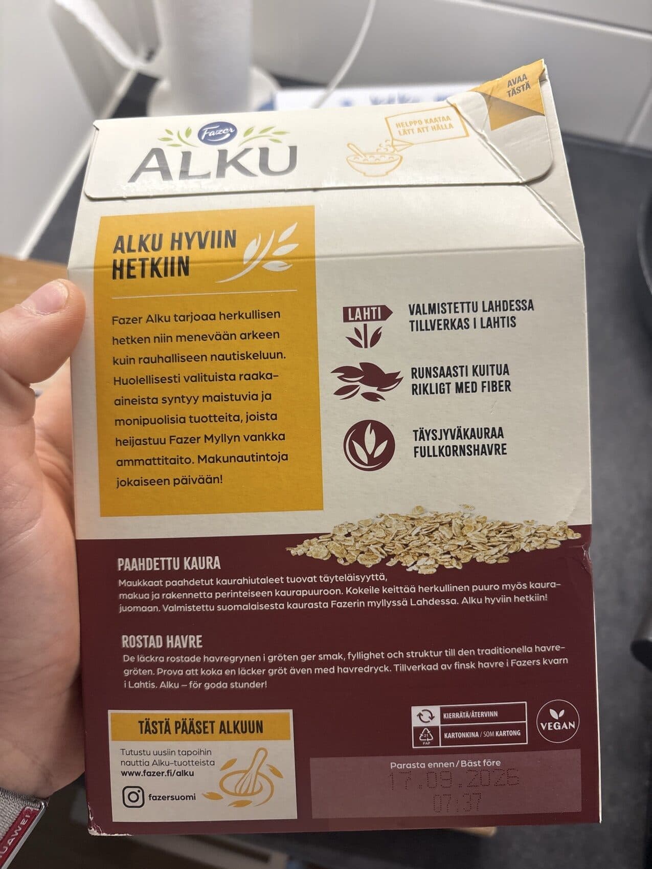 Alku Alku Paahdettu Kaura packshot