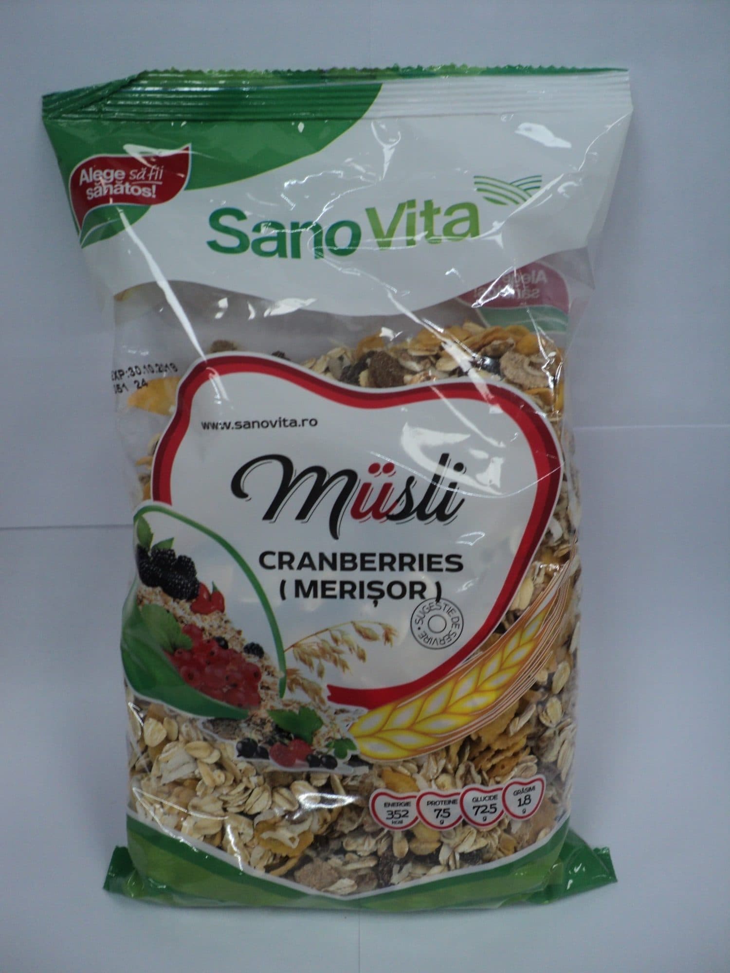 SanoVita SanoVita Musli cu merisoare packshot