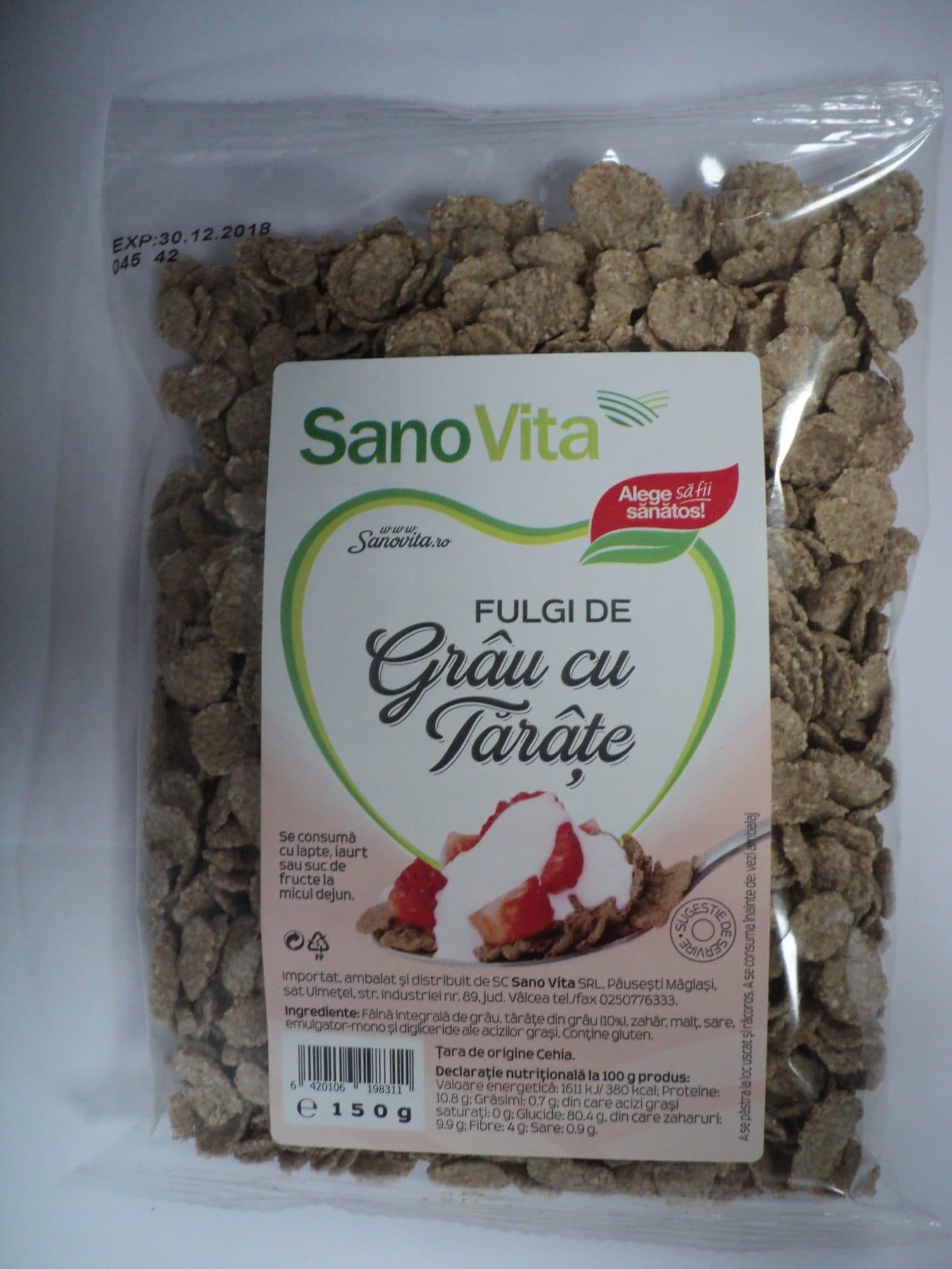 SanoVita SanoVita Fulgi de grau cu tarate packshot